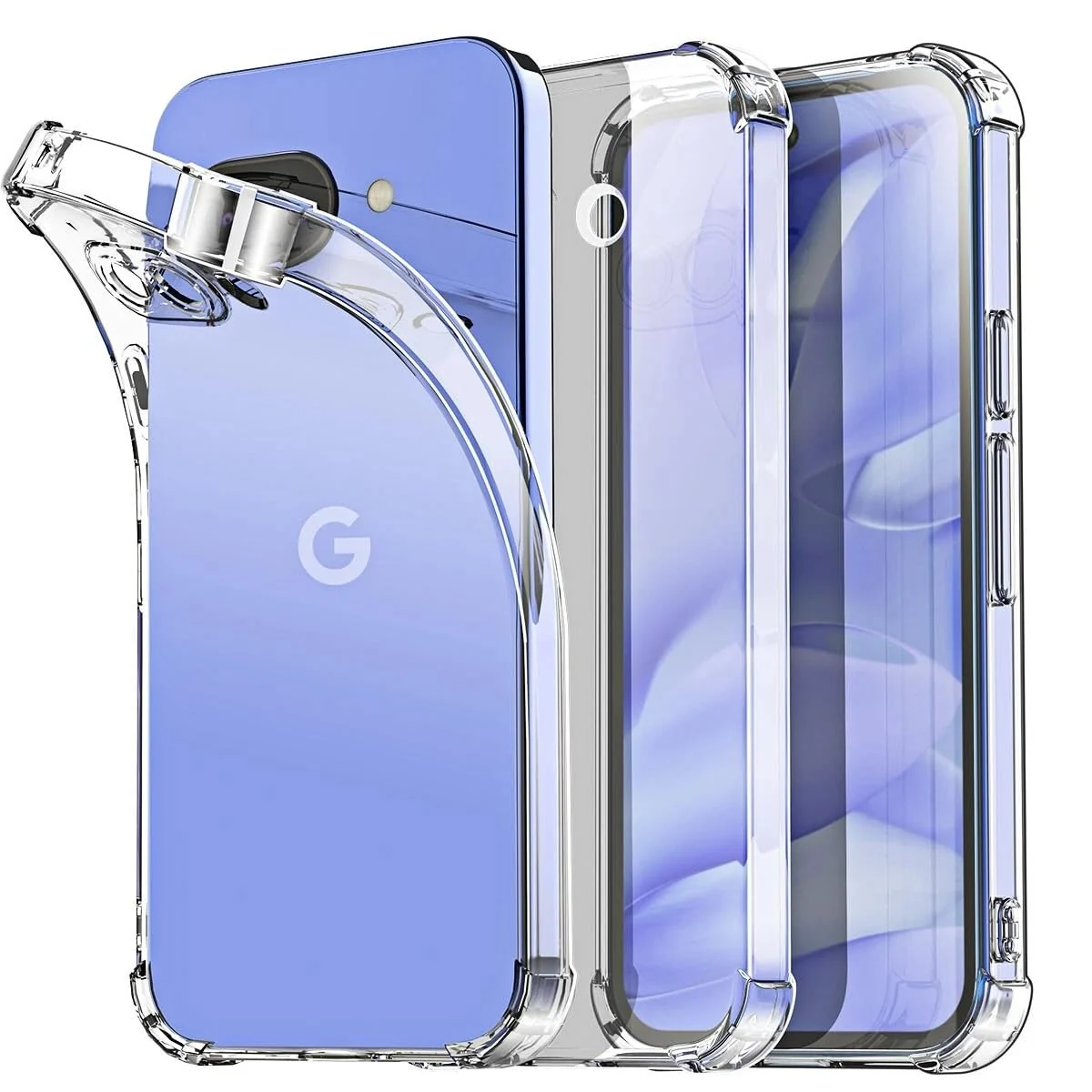DL3 Mobilak Case Compatible with Google Pixel 9A, Cover SiliconeTransparent TPU Gorilla Anti-shock Protector Camera Shockproof Corners - Clear