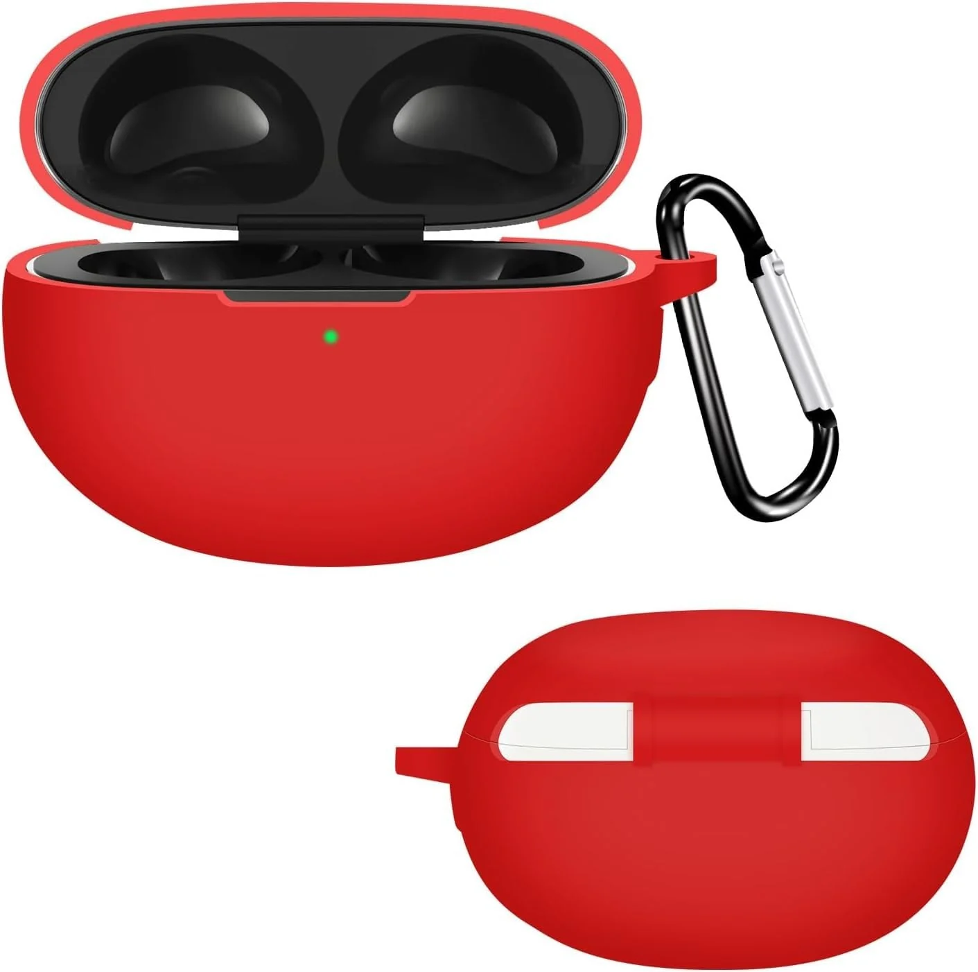 DL3 Mobilak Silicone Case Compatible with realme Buds Air 6 Earbuds, Soft Silicone Protective Case Cover, Shockproof Sleeve with Carabiner For realme Buds Air 6 - Red