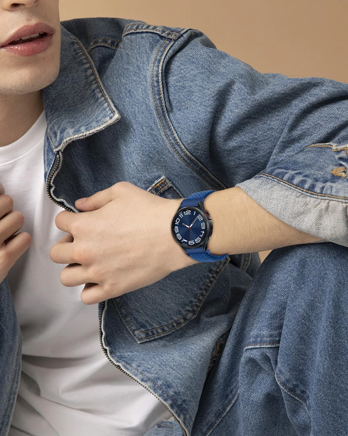 DL3 Mobilak 22mm Magnetic Band for Redmi Watch 5 Active/5 Lite/Samsung Galaxy Watch 3 45mm/Watch 46mm/Gear S3/Huawei watch GT6 GT5 46MM/GT2E/GT6 Pro/GT 5 Pro/Amazfit GTR 4/3, Stretchy Braided Nylon Sport Strap - Blue