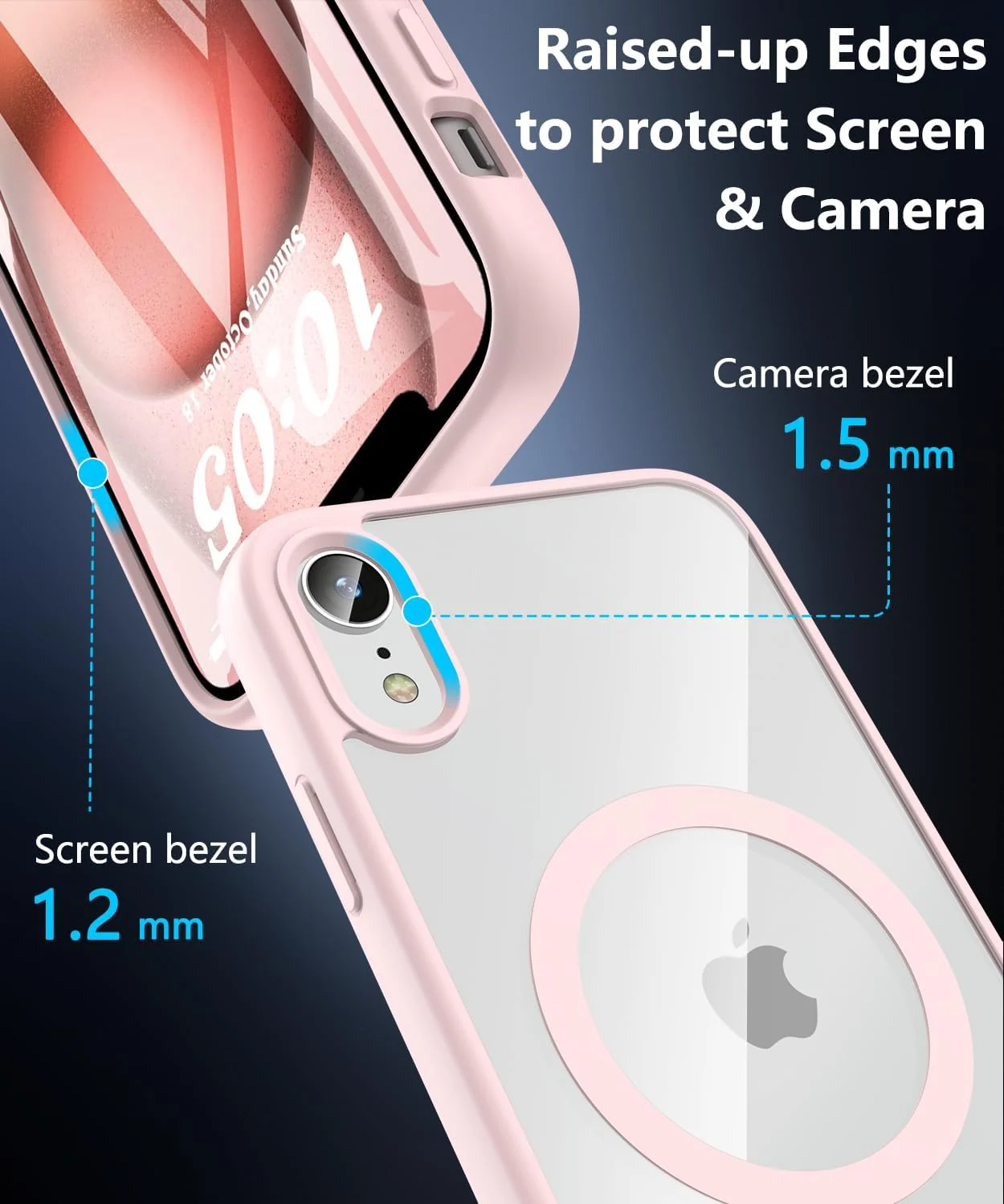 DL3 MOBILAK Case Magnetic Crystal Clear for iPhone XR 6.1-Inch, [Compatible with MagSafe] Slim Phone Case Thin Cover - Pink