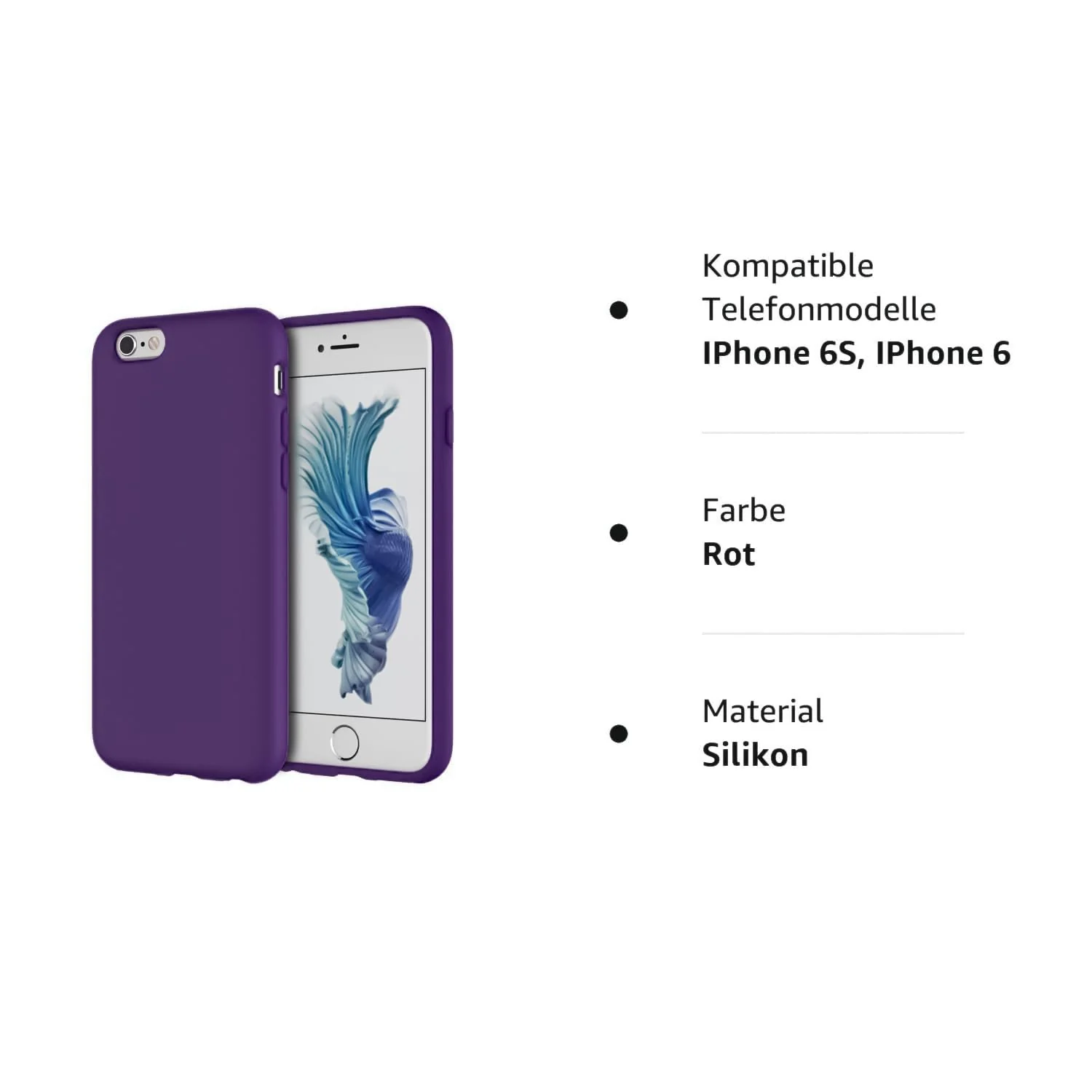 DL3 Mobilak Liquid Silicone Protective Case for iPhone 6 / 6S with Camera Protection and Microfiber Lining - Violet