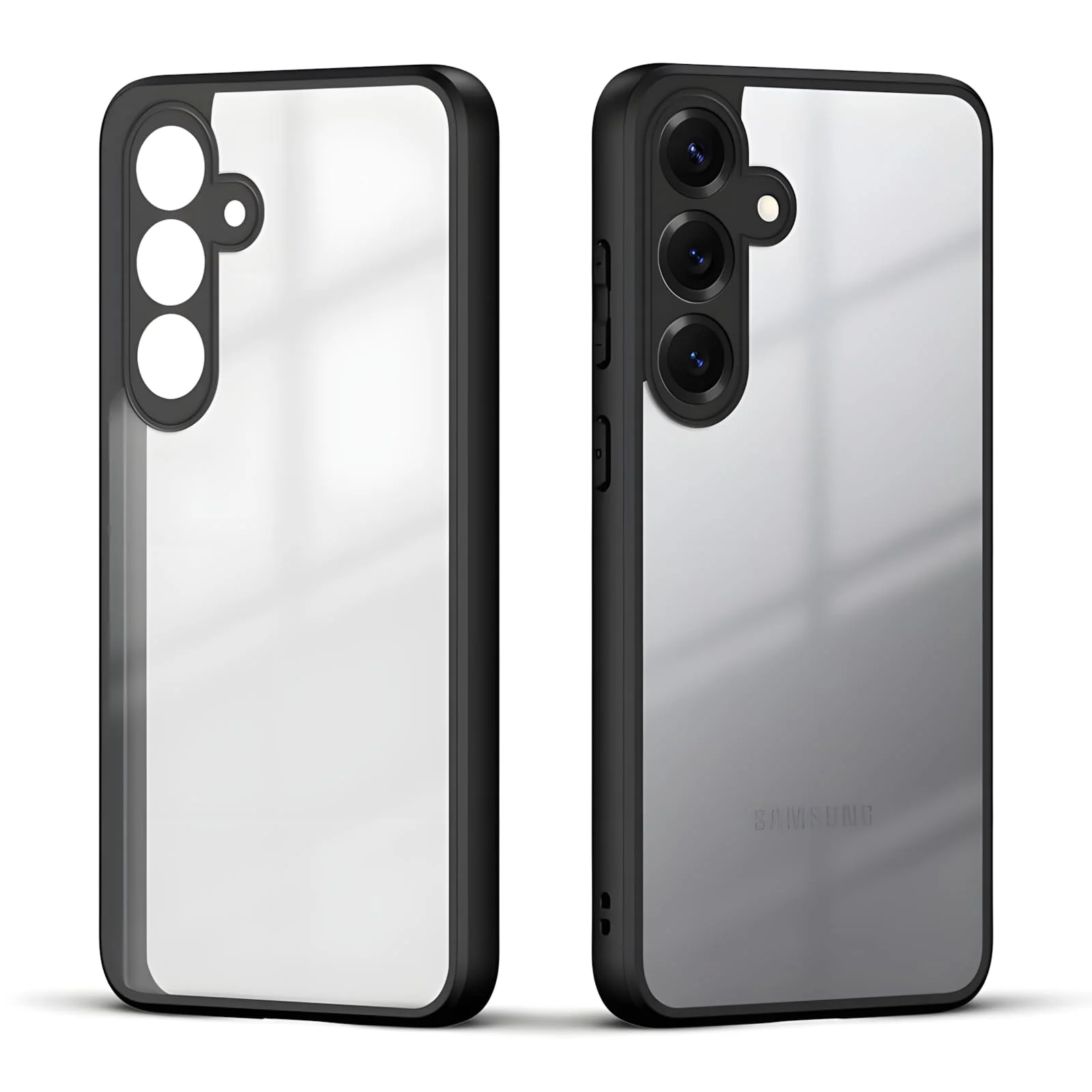 DL3 Mobilak Clear PC and TPU Protective Case for Samsung Galaxy S25 FE with Camera Protection and Military-Grade Protection - Black
