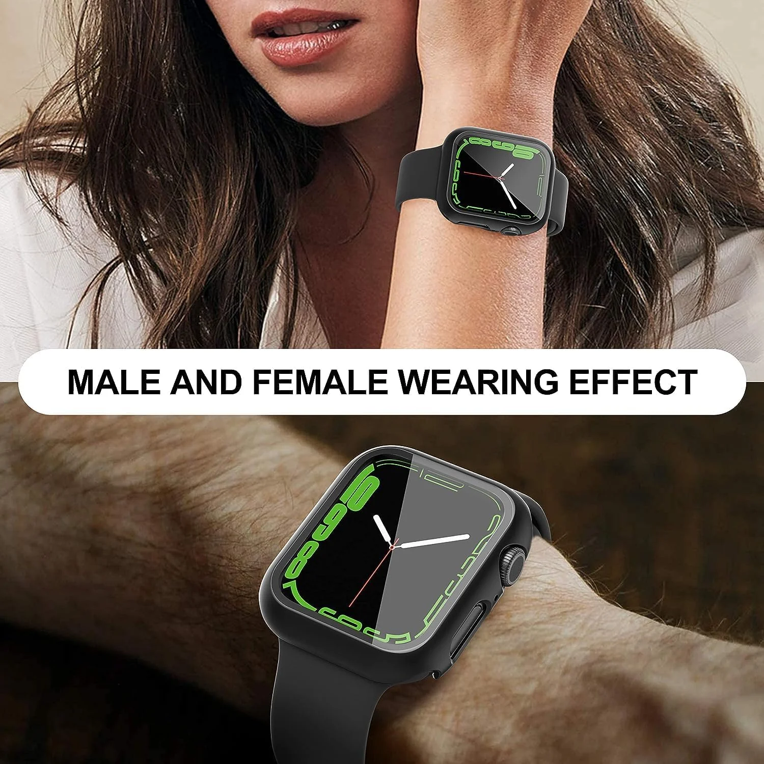 DL3 Mobilak Hard Case Designed for Apple Watch 42mm Series 3/2/1, Built-in 9H [HD Clear] Tempered Glass Screen Protector, [Full Protection] Slim Cover for iWatch 42mm Series 3/2/1 - Black