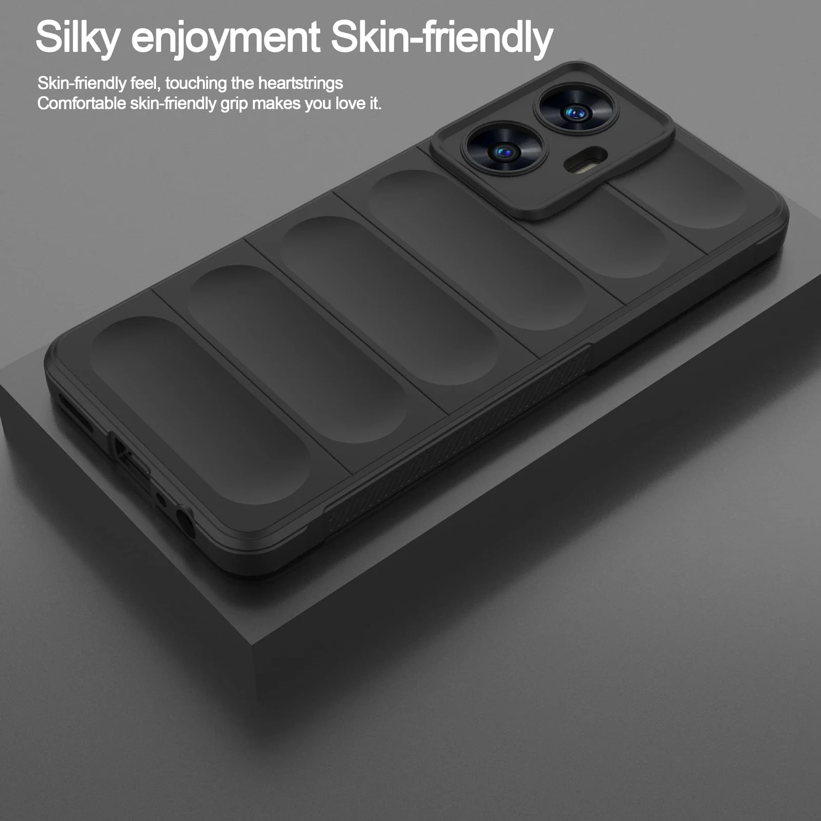 DL3 Mobilak Flexible Silicone and TPU Protective Case with Camera Protection for realme C55 / Narzo N55 - Black
