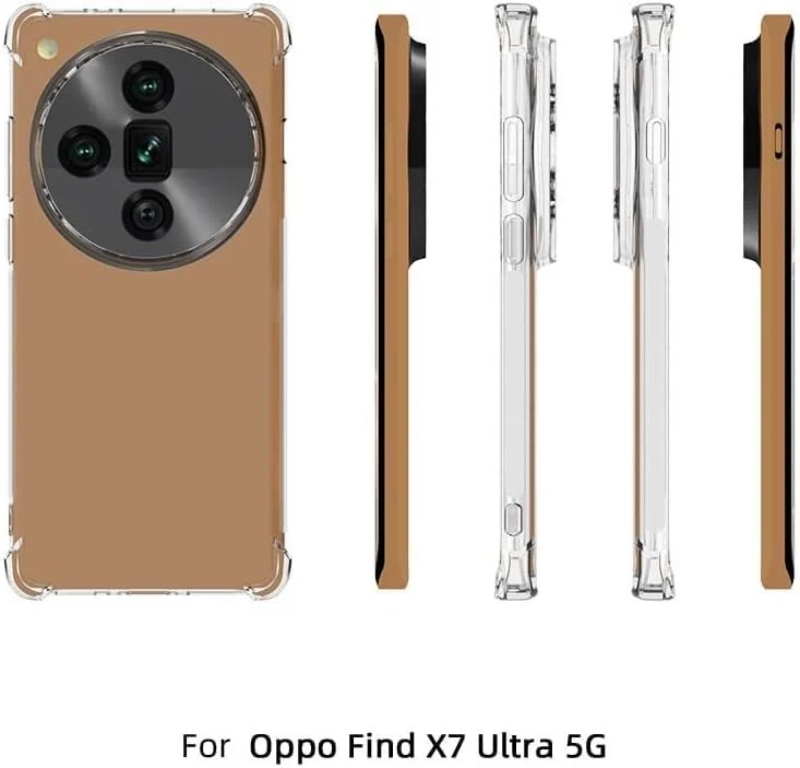 DL3 Mobilak Clear TPU Protective Case for OPPO Find X7 ultra 5G with Camera Protection and Shockproof Design - Clear