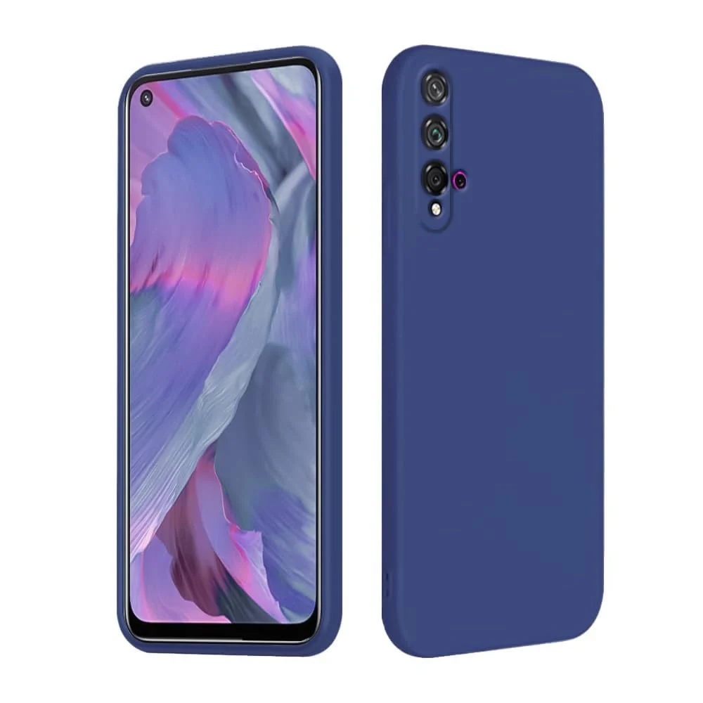 DL3 Mobilak Liquid Silicone Protective Case for Huawei nova 5T with Microfiber Lining and Shockproof Design - Blue 1