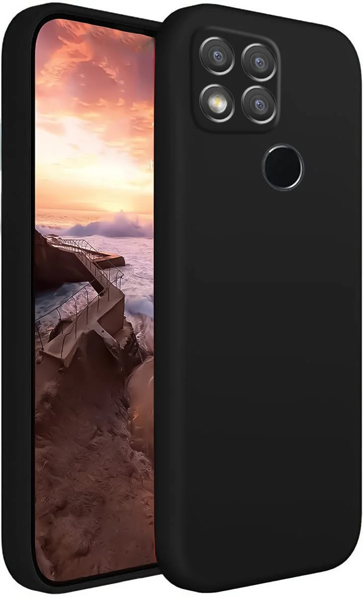 DL3 Mobilak Soft Silicone Protective Case for Xiaomi Redmi 9C with Microfiber Lining and Shockproof Design - Black