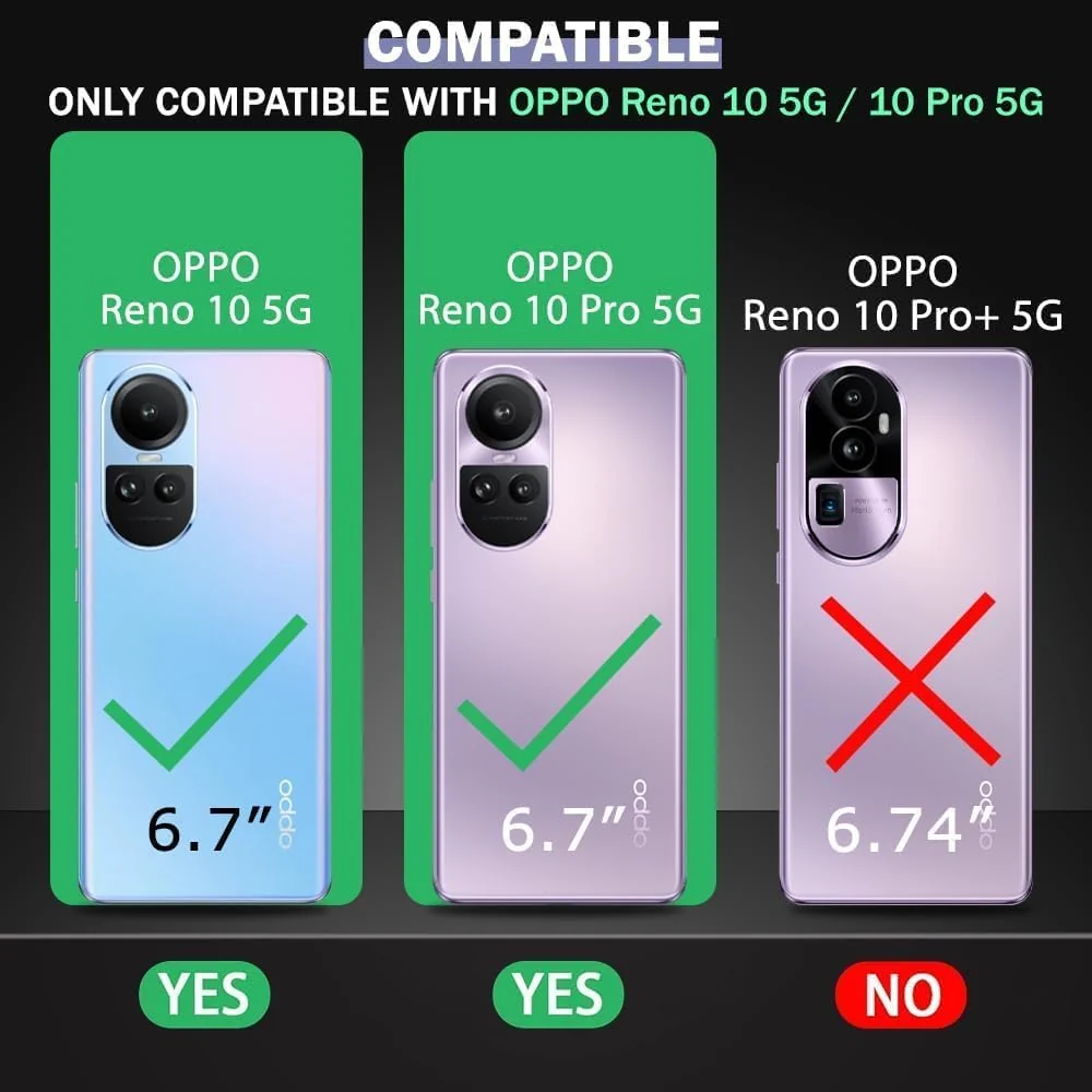 DL3 Mobilak Case Compatible with Reno 10 5G & 10 Pro 5G, Cover Silicone TPU Gorilla Anti-shock Protector Camera Shockproof Corners - Clear