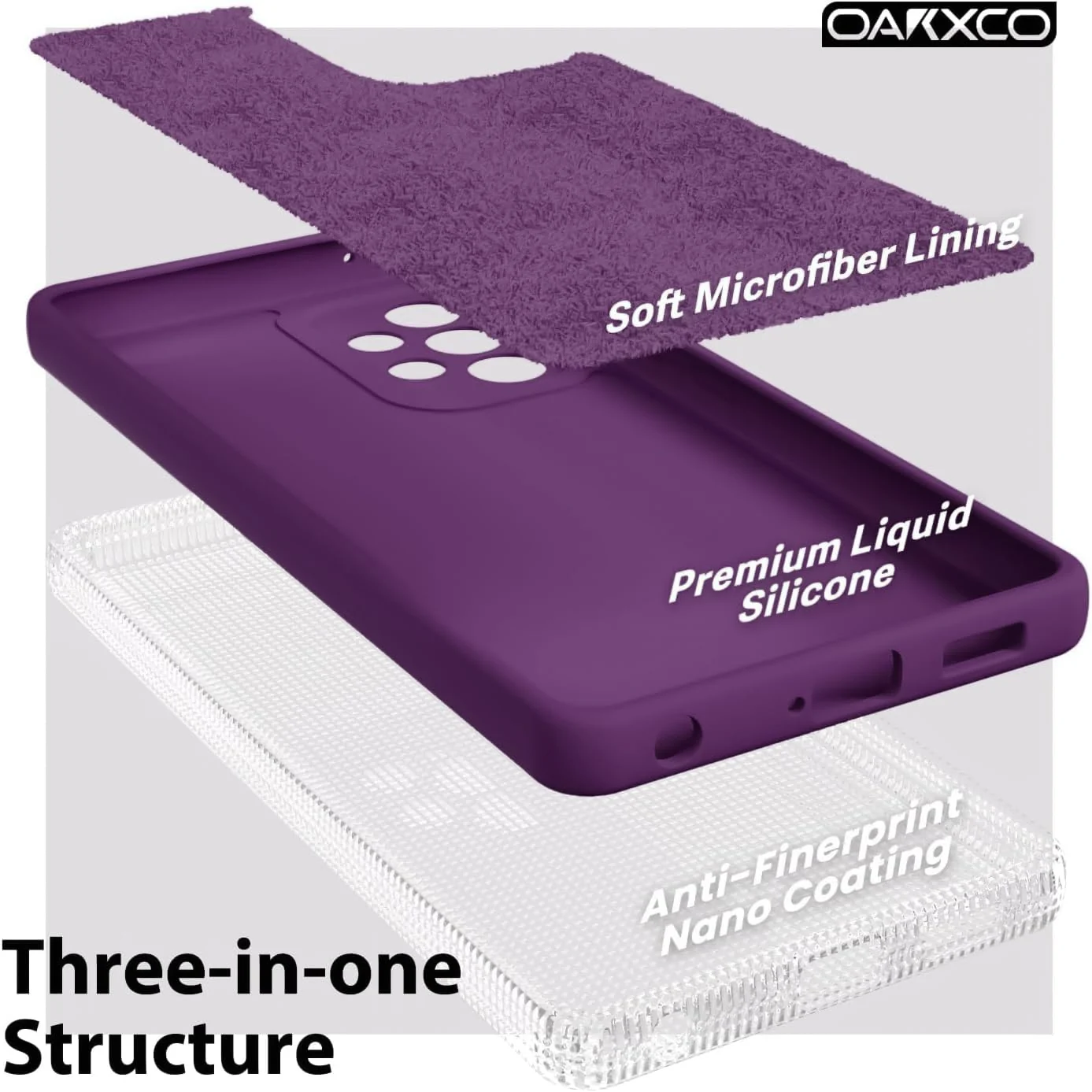 DL3 Mobilak Liquid Silicone Protective Case with Soft Microfiber Lining with Full Camera Protection for Samsung Galaxy A73 - Violet