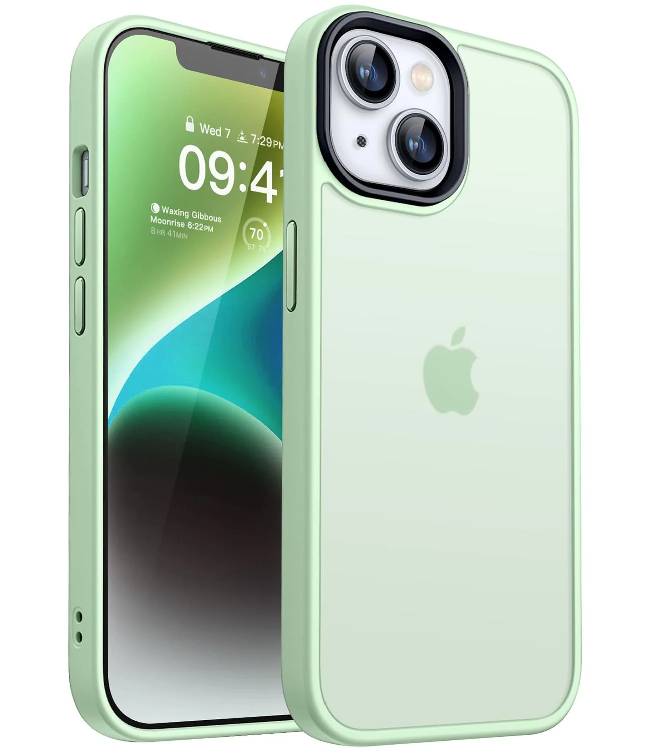 DL3 Mobilak Matte Protective Case for iPhone 13 / iPhone 14 with Camera Protection and Shockproof Design - Matcha Green