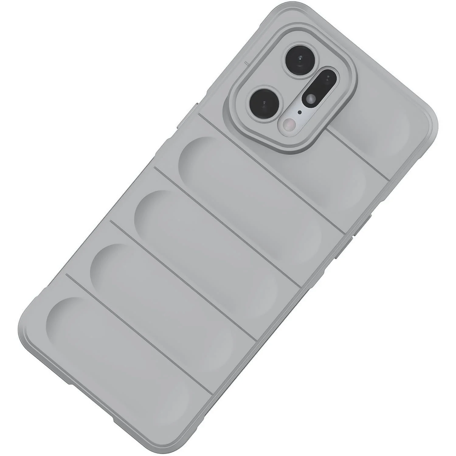 DL3 Mobilak Soft Silicone Protective Case for OPPO Find X5 with Camera Protection and Shockproof Design - Gray