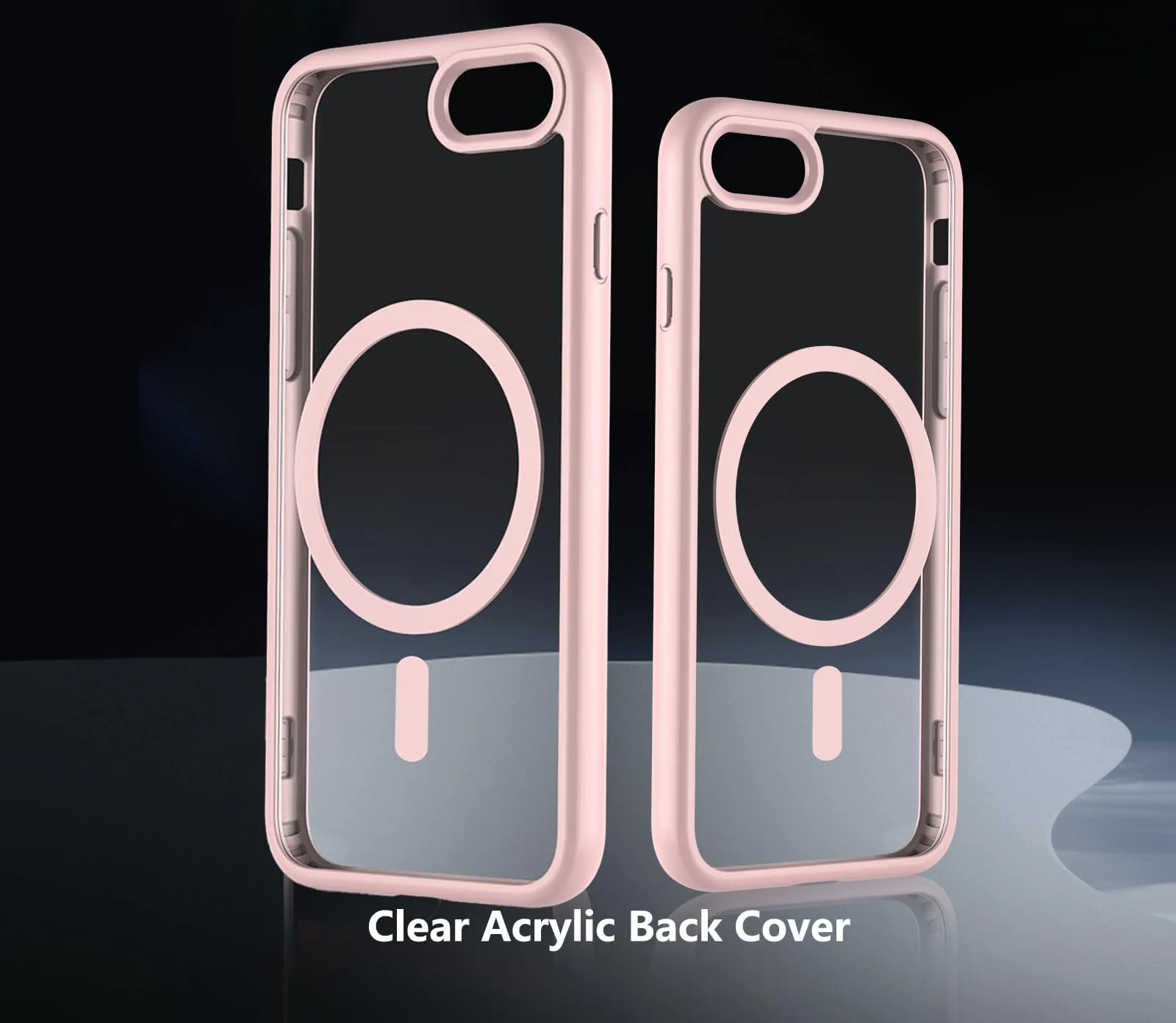 DL3 Mobilak Clear MagSafe-Compatible Magnetic Case for iPhone 7 Plus / iPhone 8 Plus with Camera Protection and Military-Grade Protection - Pink