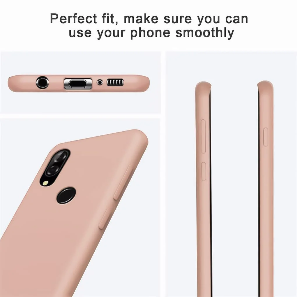 DL3 Mobilak Soft Silicone Protective Case for Huawei nova 3i with Microfiber Lining and Shockproof Design - Light Orange