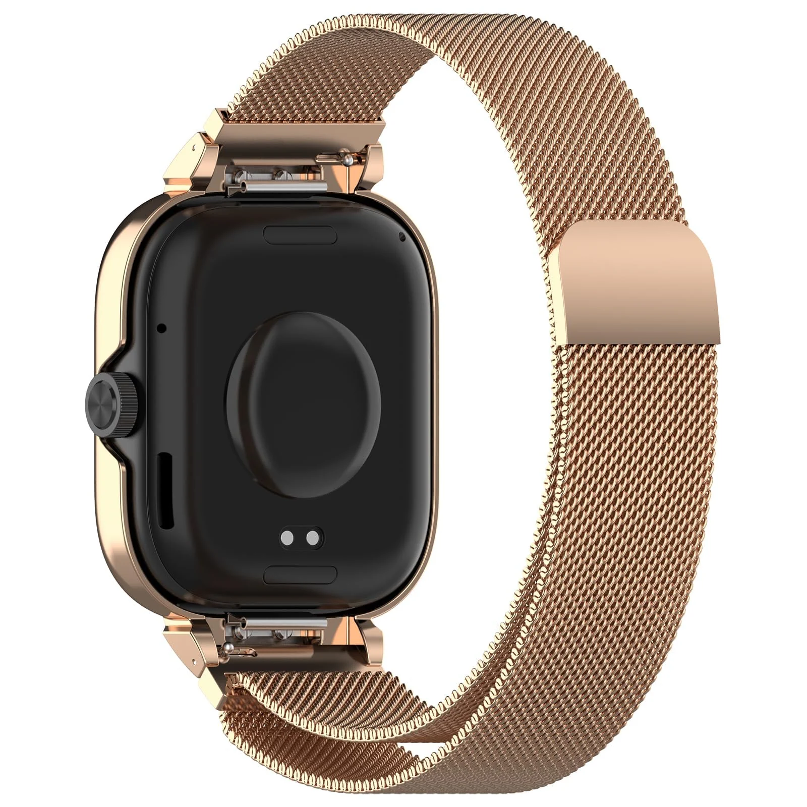 DL3 Mobilak Strap Compatible with Xiaomi Redmi Watch 4, Men and Women Adjustable Metal Stainless Steel Mesh Magnetic Breathable Replacement Wristband Watch Bands for Redmi Watch 4 - Rose Gold