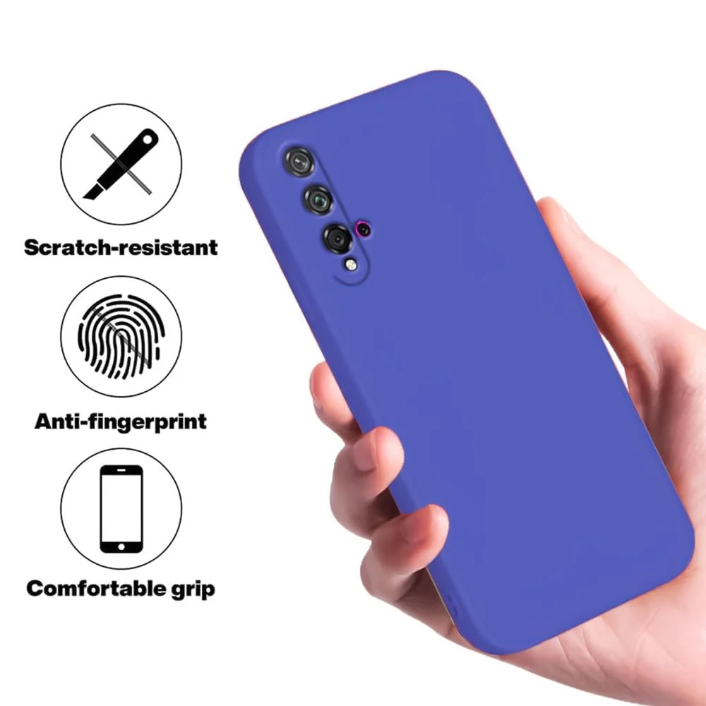 DL3 Mobilak Huawei nova 5T Case, Soft Flexible Liquid Silicone Gel Rubber Bumper Cover, Full Body Shockproof Protective Phone Case - Light Blue