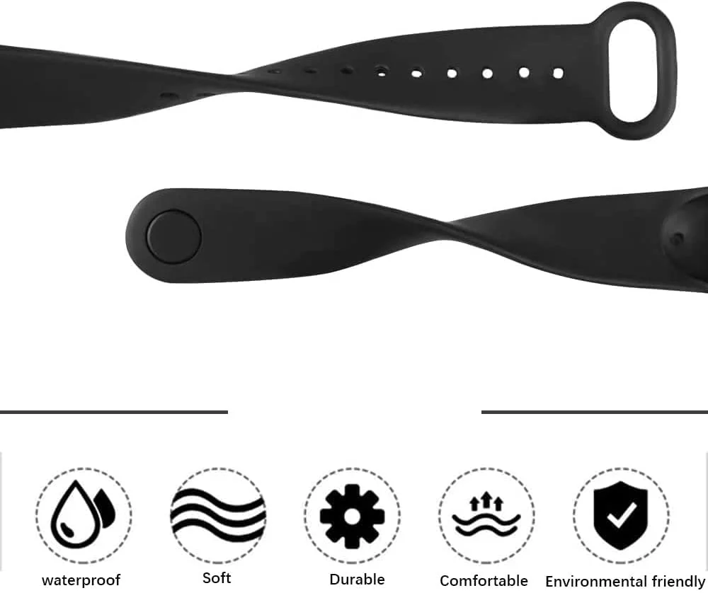 DL3 MOBILAK Sport Band Compatible With Amazfit Band 7 Fitness Tracker Replacement Strap Soft Silicone Wristband Bracelet For Amazfit Band7 - Black