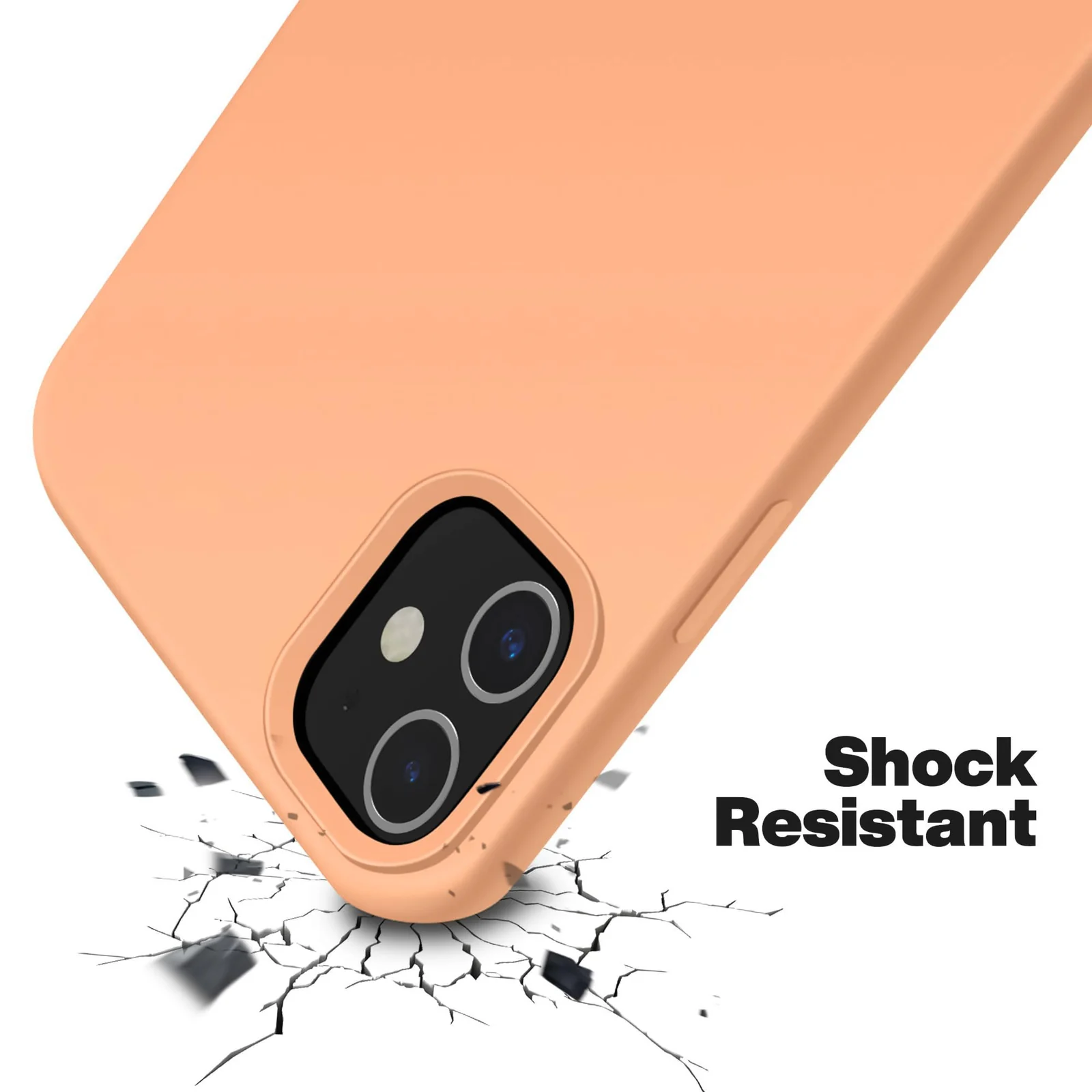 DL3 Mobilak Liquid Silicone Protective Case for iPhone 11 (6.1 Inch) with Camera Protection and Microfiber Lining - Light Orange
