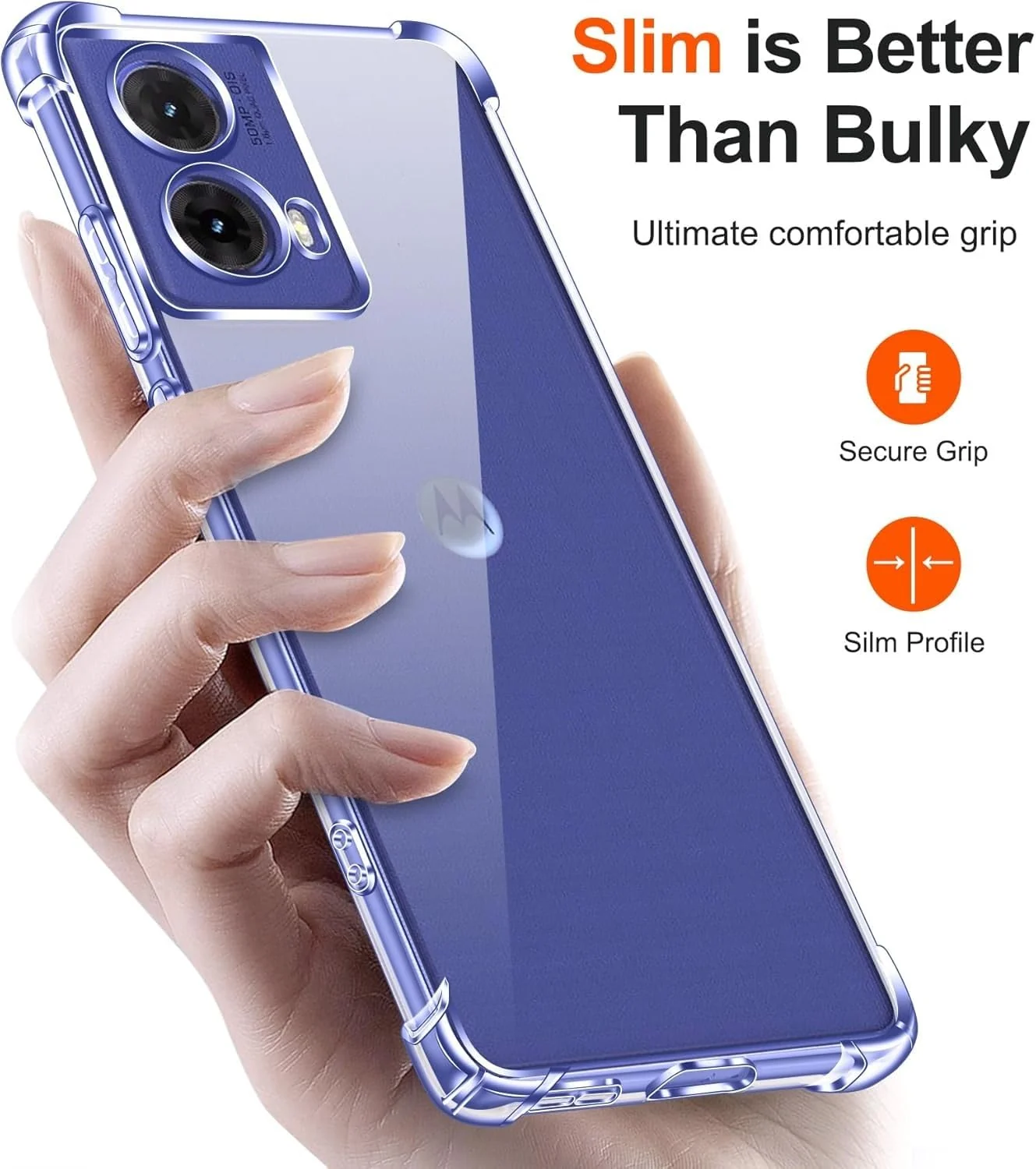 DL3 Mobilak Case Compatible with Motorola Moto G85 5G, Cover Silicone TPU Gorilla Anti-shock Protector Camera Shockproof Corners - Clear