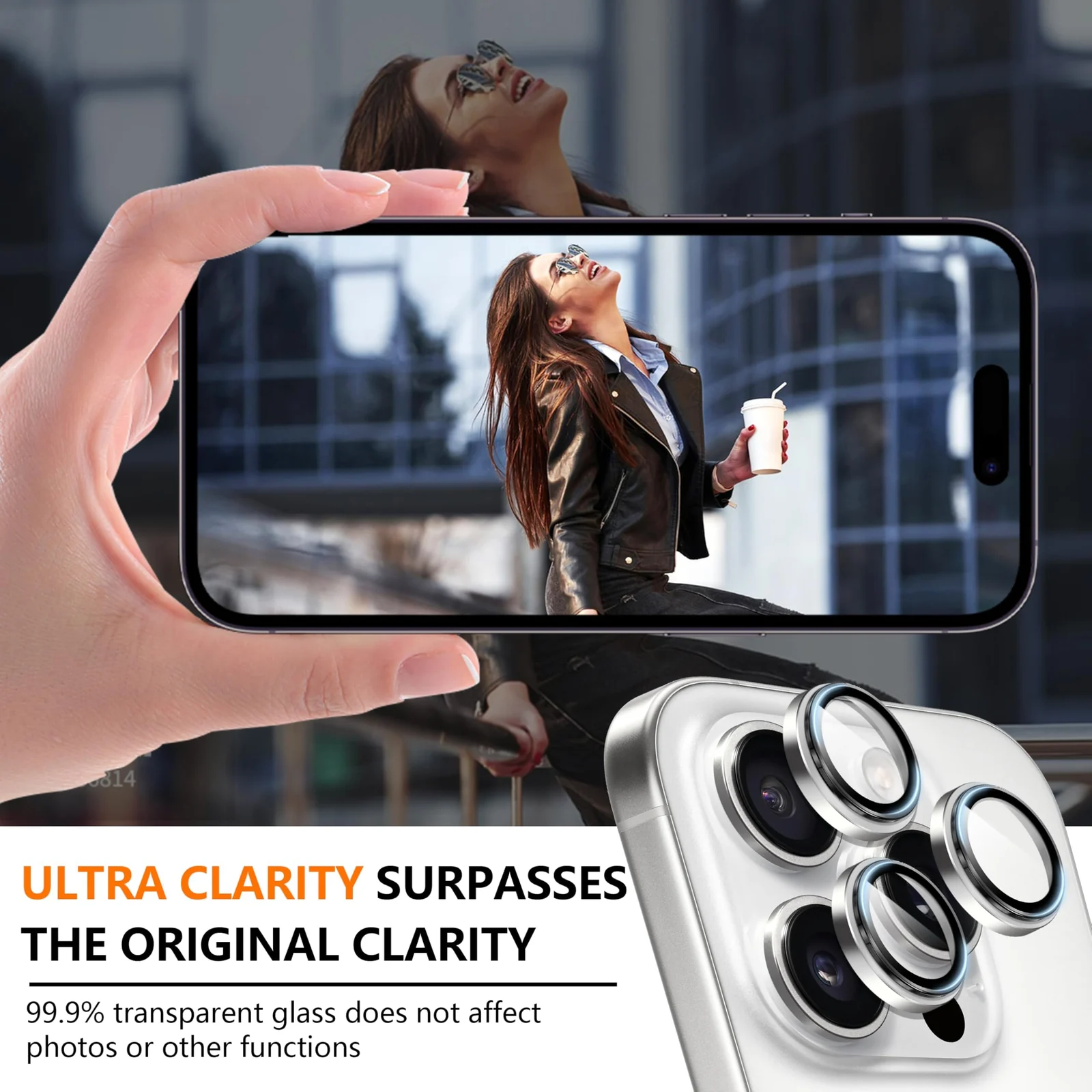 DL3 Mobilak Camera Lens Protector For iPhone 16 Pro/iPhone 16 Pro Max, [Keep Original Shooting] Tempered Glass Screen Protector Metal Individual Camera Cover, Case Friendly - Silver