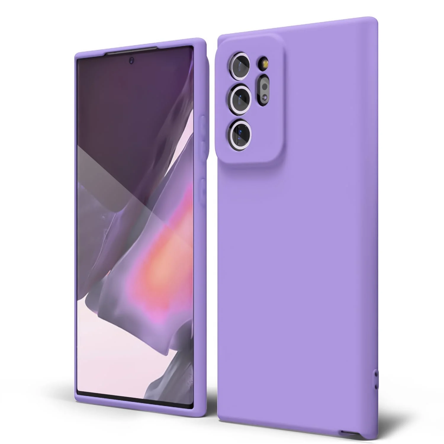 DL3 Mobilak Silicone Protective Case for Samsung Galaxy Note 20 Ultra, Shock-absorbing protection, Scratch-resistant surface, Soft microfiber lining - Light Purple