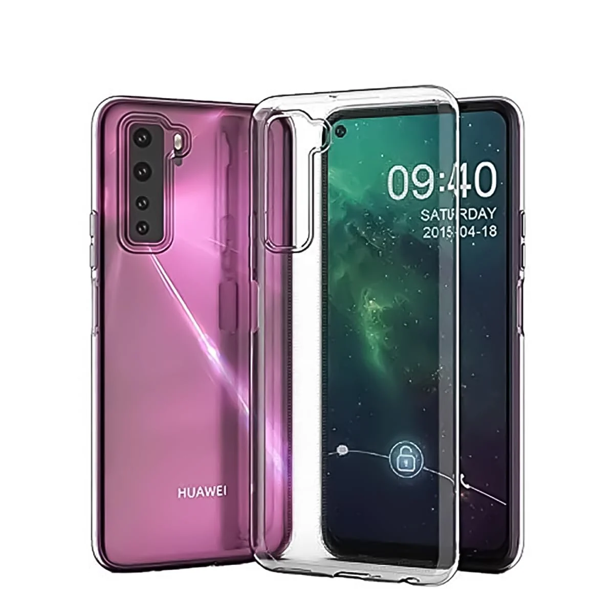 DL3 Mobilak Protective Case Compatible with Huawei Nova 7 SE Cover, Mobile Phone Case Thin Soft Silicone Anti-Yellow Protective Case - Clear