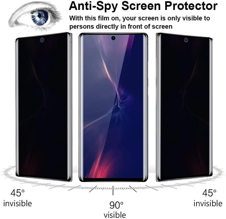 DL3 Mobilak Screen Protector Compatible with Samsung Galaxy S23 Ultra Privacy, Anti-Spy 9H Hardness Tempered Glass Film - Black