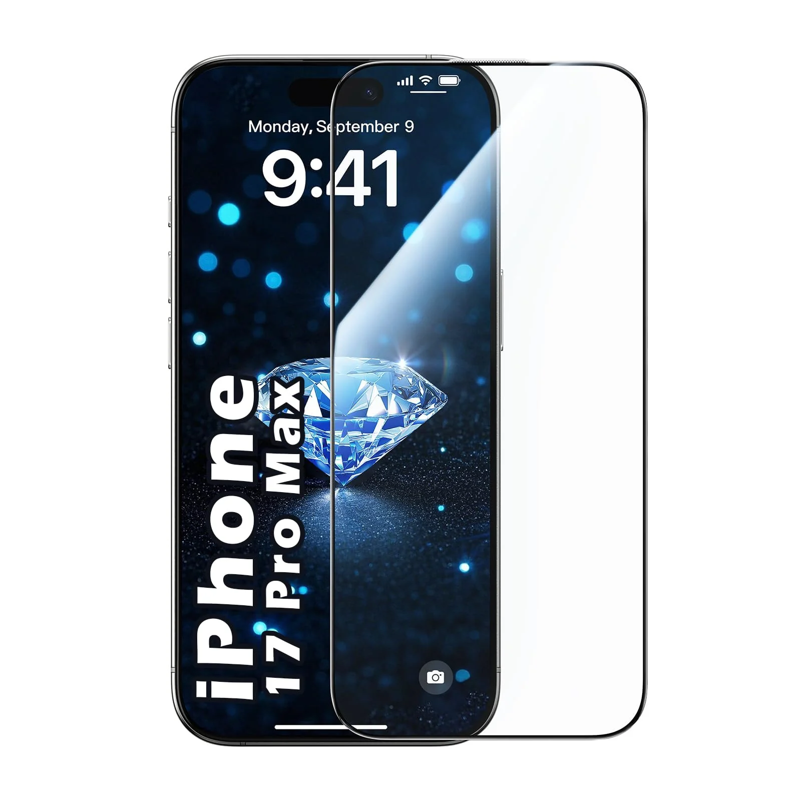 DL3 Mobilak for iPhone 17 Pro Max 6.9-Inch Tempered Glass Screen Protector, 9H Hardness Anti-Scratch Tempered Glass flim, Case Friendly, Anti-Scratch For iPhone 17 Pro Max - Clear