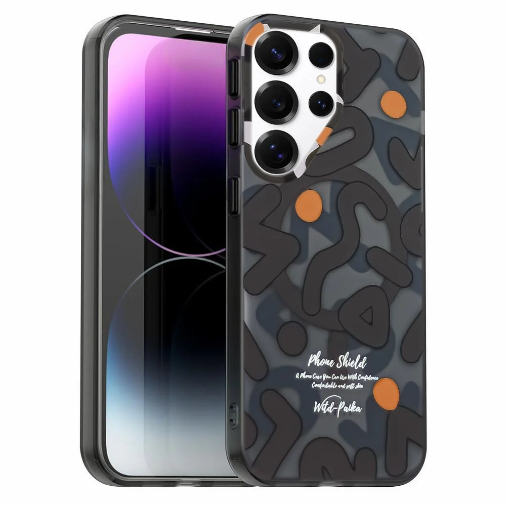 Dl3 Mobilak Case for Samsung Galaxy S25 Ultra, Matte Pattern Slim Protective Cover, Shockproof Hard Back Case with Camera Protection, Anti-Scratch Lightweight Durable Phone Case (Black)