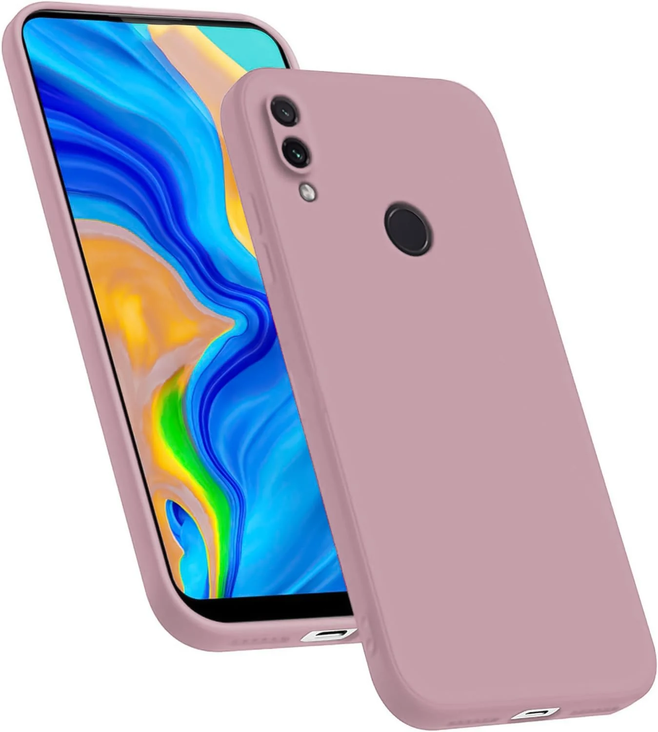Dl3 Mobilak Compatible with Huawei Y7 2019 / Huawei Y7 Prime 2019 Case, Liquid Silicone Case, Full Body Camera Protective Cover, Shockproof, Slim Phone Case, Soft Microfiber Lining Case - Light Purple