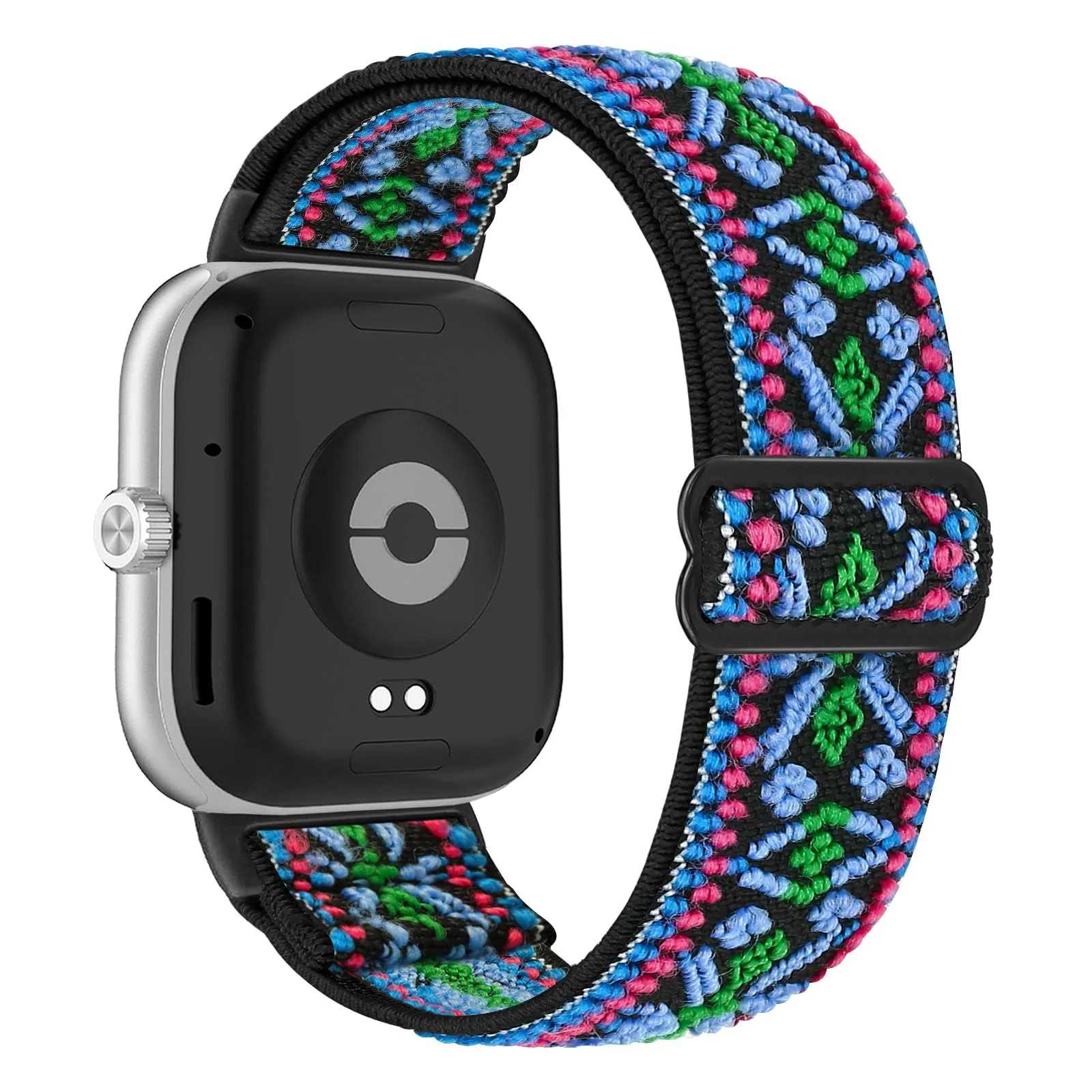 DL3 Mobilak Nylon Strap For Redmi Watch 4/Redmi Watch 5/Xiaomi Smart Band 8 Pro/Band 9 Pro, Soft Elastic Nylon Straps, Adjustable Stretchy Sports Replacement Bracelets Wristbands for Women Men - Blue Green