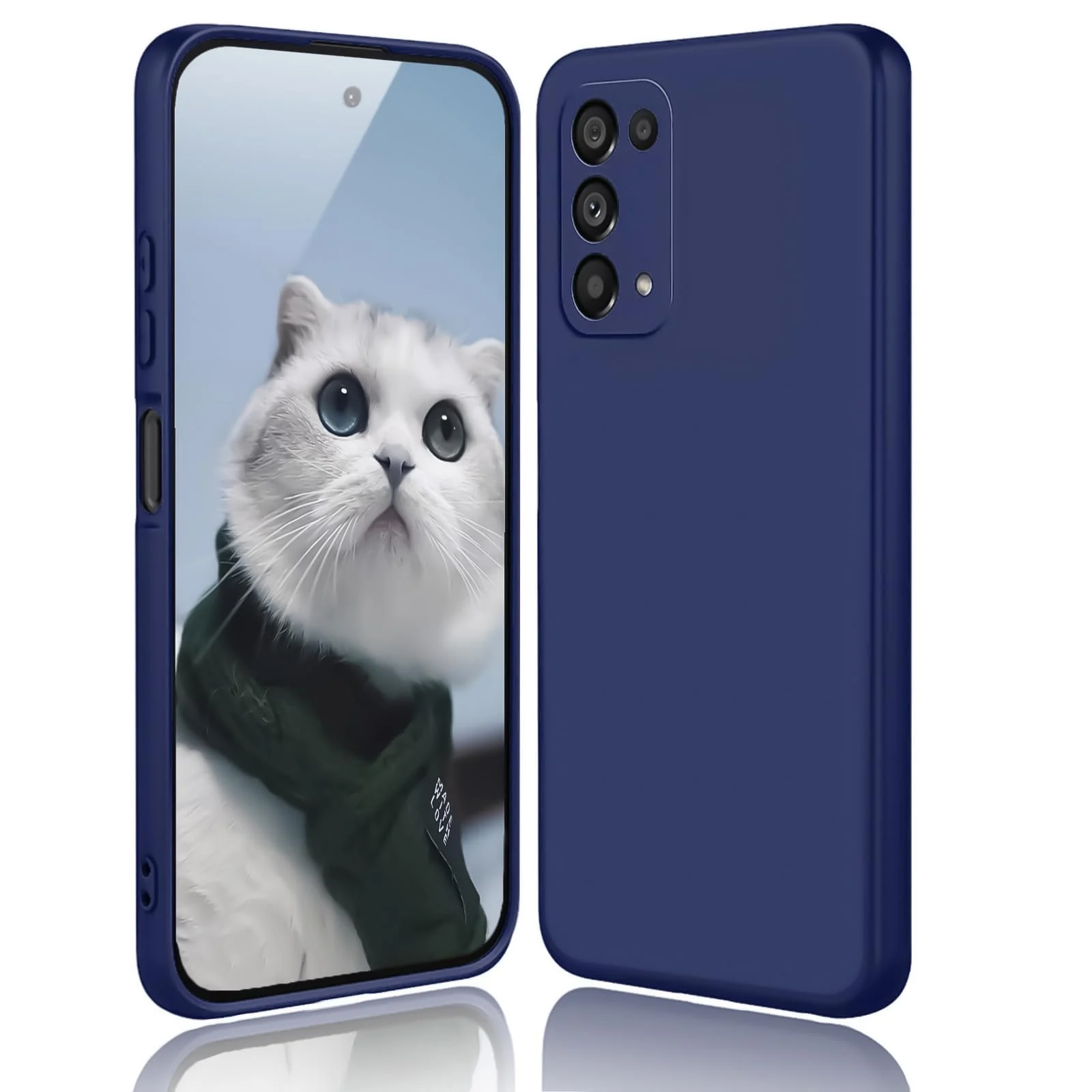 DL3 Mobilak Liquid Silicone Protective Case with Soft Microfiber Lining with Full Camera Protection for realme 7 Pro - Blue 2