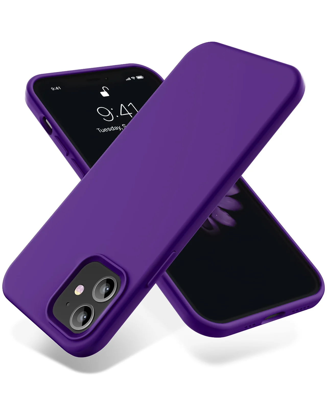 DL3 Mobilak Liquid Silicone Case for iPhone 11 (6.1 Inch), Shock-absorbing protection, Scratch-resistant surface, Soft microfiber lining - Purple