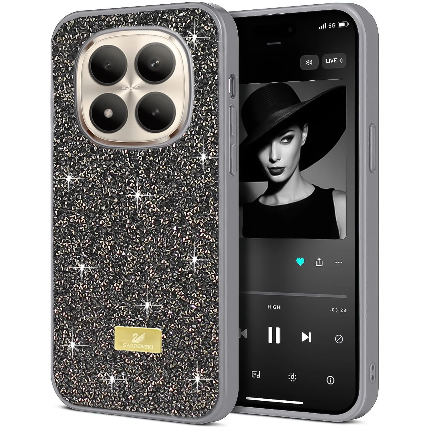 Xiaomi Redmi Note 15 Pro+ Plus 5G — DL3 Mobilak Glitter Protective Case for Xiaomi Redmi Note 15 Pro + Plus 5G, Supports wireless charging, Shock-absorbing protection, Scratch-resistant surface