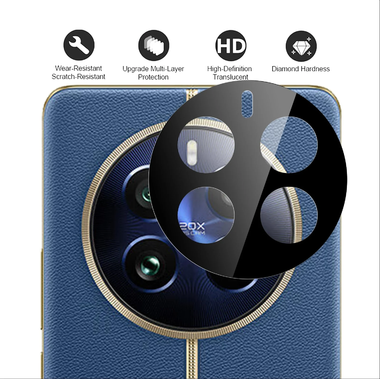 DL3 Mobilak realme 12 Pro | realme 12 Pro+ Plus Camera Lens Protector Tempered Glass Screen Protector HD [Full Coverage][Anti-Scratch] Drop Protection Ultra Clear/Thin Lens Protector Case - Black