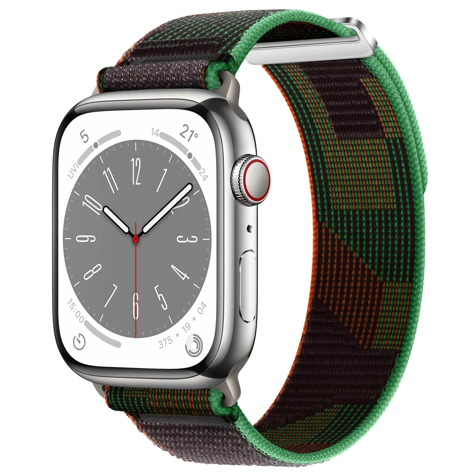 DL3 Mobilak Trail/Alpine Loop Nylon Band Compatible with Apple Watch Ultra 2/Ultra Band 49mm 45mm 44mm 42mm, Adjustable with Metal C-Hook Strap for iWatch Ultra Series 9/8/7/6/5/4/3/2/1/SE2/SE - Black Unity