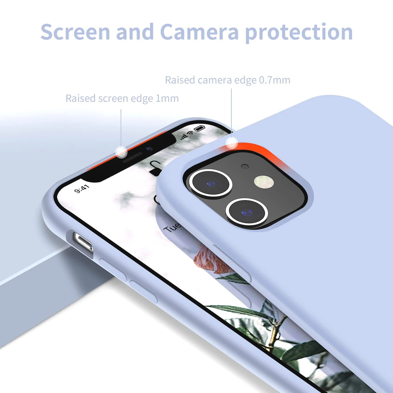 DL3 Mobilak Compatible with iPhone 11 (6.1 Inch) Case, Liquid Silicone Case, Full Body Protective Cover, Shockproof, Slim Phone Case, Anti-Scratch Soft Microfiber Lining - Baby Blue