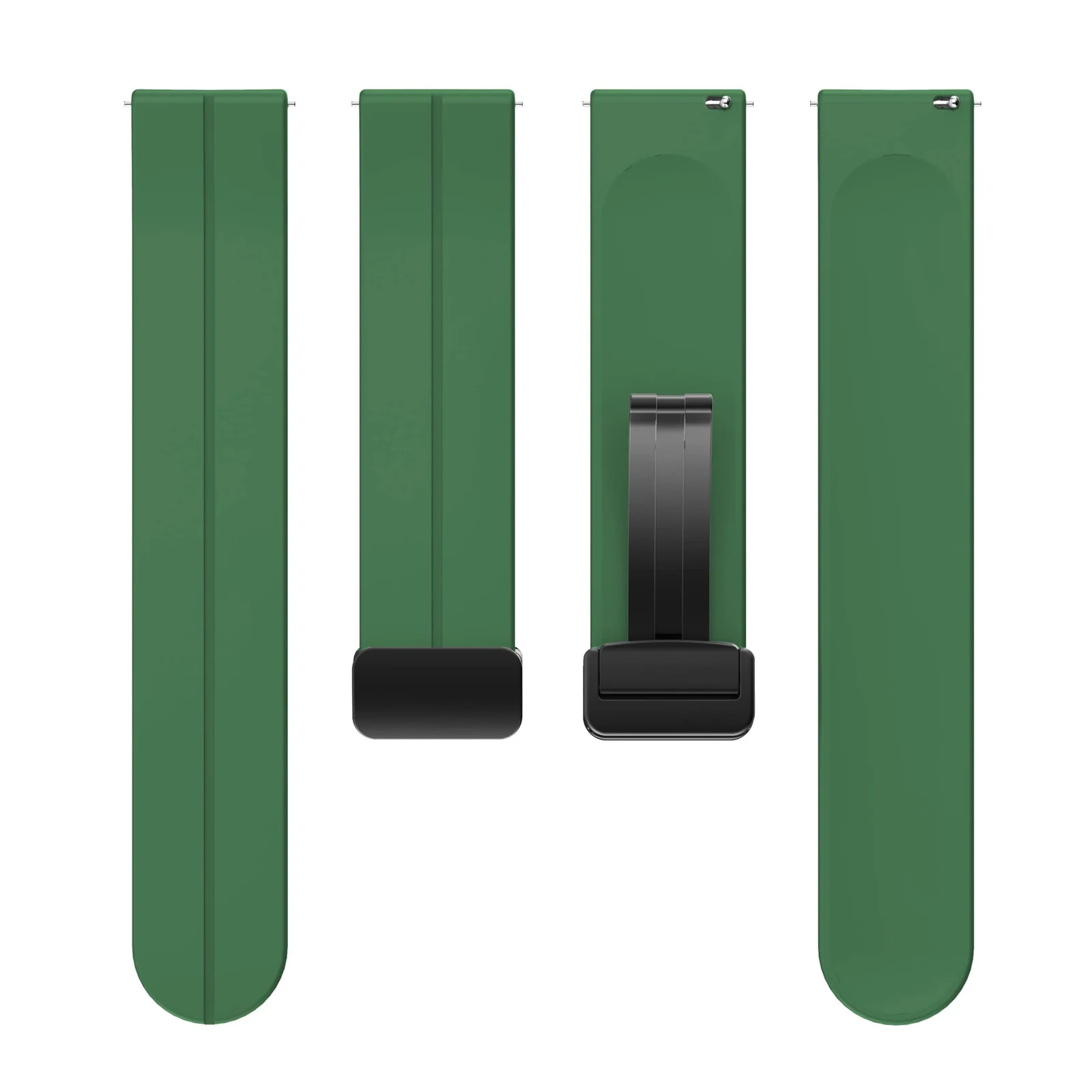 DL3 Mobilak Strap Silicone Magnetic Buckle 20MM For Samsung Gear Sport/Watch 6/5/4/5 Pro 45mm/S2 classic/active 2 40mm 44mm/Amazfit GTS 2/2e/GTS 3/3 Pro/GTS 4/GTS 2 Mini/3 Mini/4 Mini/Bip 3/Bip 3 Pro - Dark Green