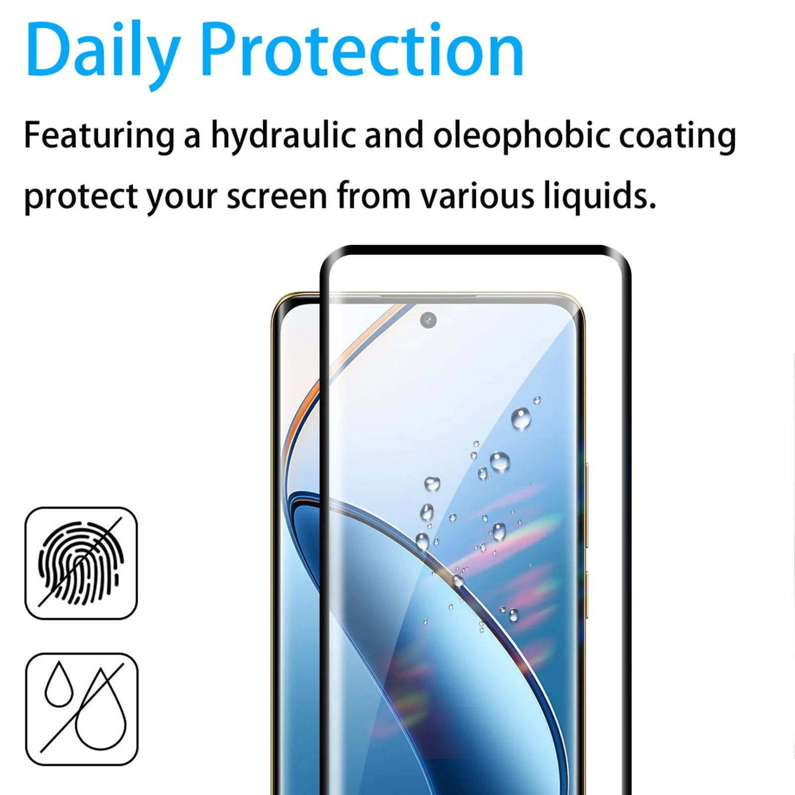 DL3 Mobilak Screen Protector for realme 12 Pro Plus/realme 12 Pro+, Tempered Glass Screen Saver Premium HD Protective, Scratch Resistant, NO-Bubble, 9H Hardness, Full Coverage Film - Clear
