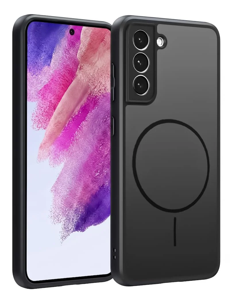 DL3 Mobilak Case For Samsung Galaxy A55 Translucent Matte PC Back & Soft TPU Edge, [Not Compatible with MagSafe] Anti-Scratch Shockproof Protective Cover with Full Camera Protection - Black