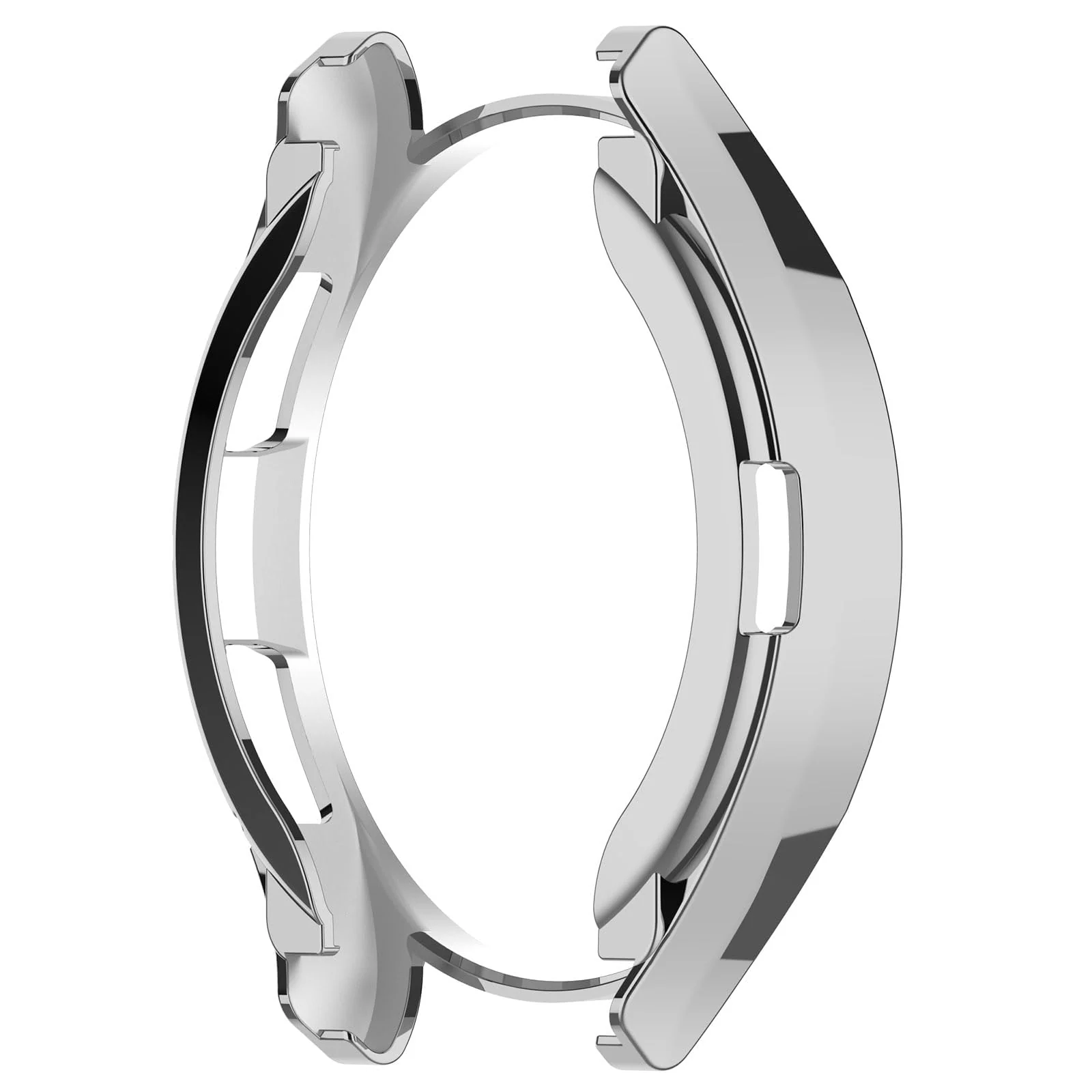 DL3 Mobilak Bumper Case Protector for Samsung Galaxy Watch 6 Classic 47mm, [NO Screen Film] Flexible Lightweight Glossy TPU Edge Case Protective Cover Galaxy Watch 6 Classic 47mm - Silver