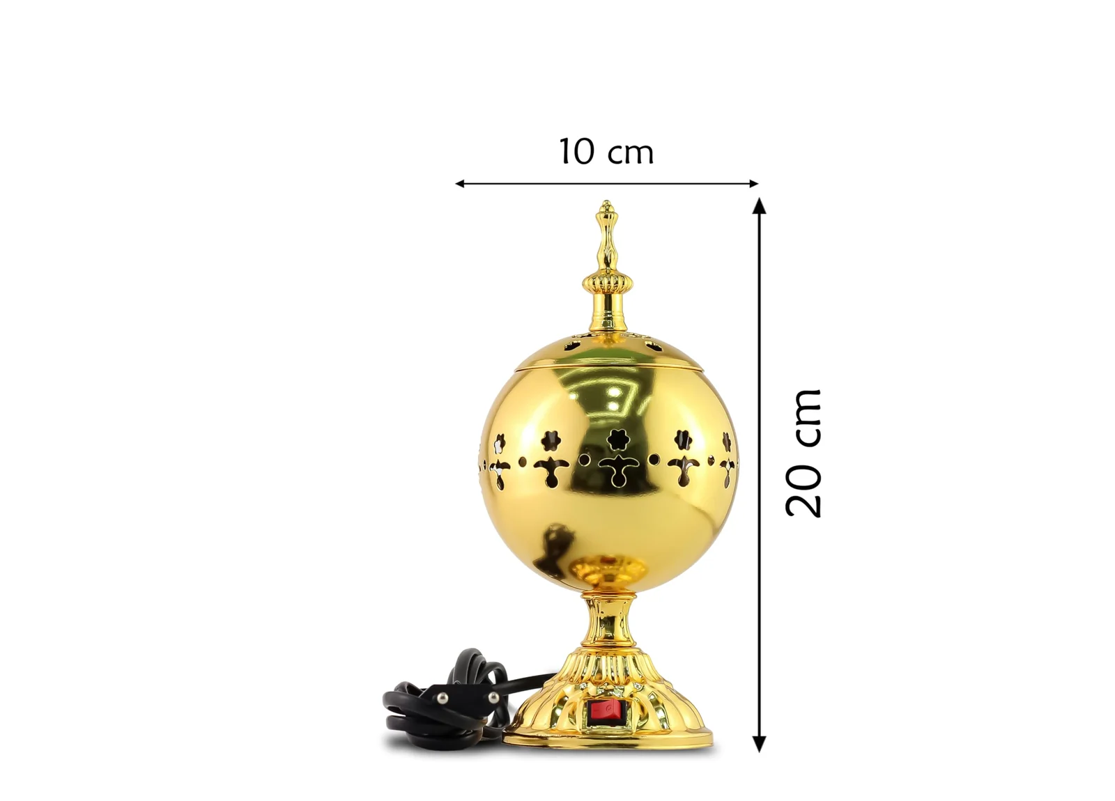 Mobigon Arabian Electric Incense Burners metal Vintage Arabic Burner, Middle Eastern Incense Holder- Electric Incense Burner Bakhoor Suitable For Arabian Oud, Home, Hotel Decor - H. Gold