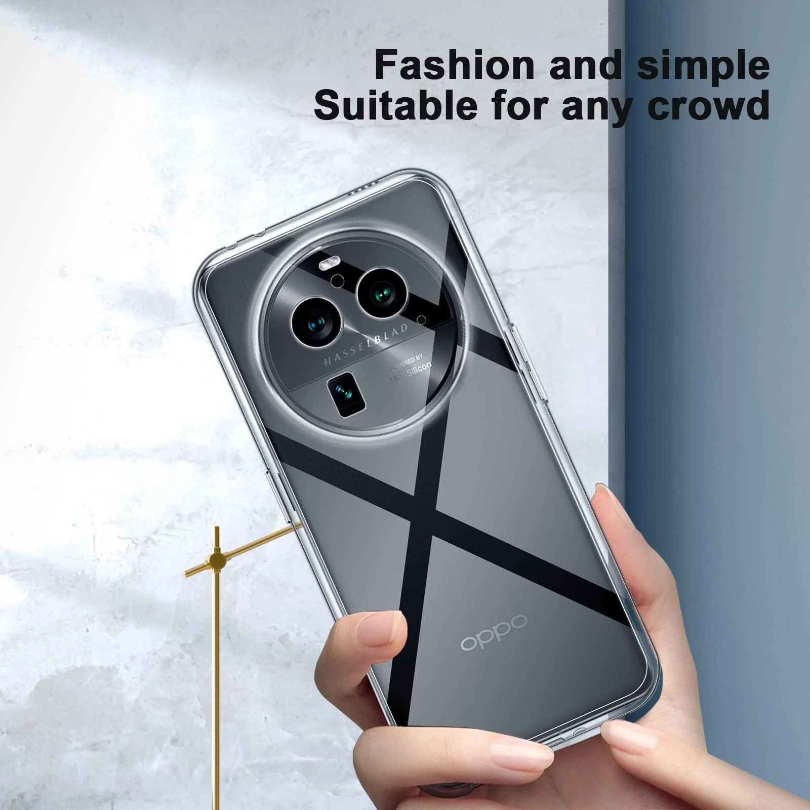 DL3 Mobilak Case Compatible with OPPO Find X6 Pro 5G Case Crystal Soft TPU Gel Case Flexible Silicone Anti-Scratch Camera Protection TPU Cover - Clear