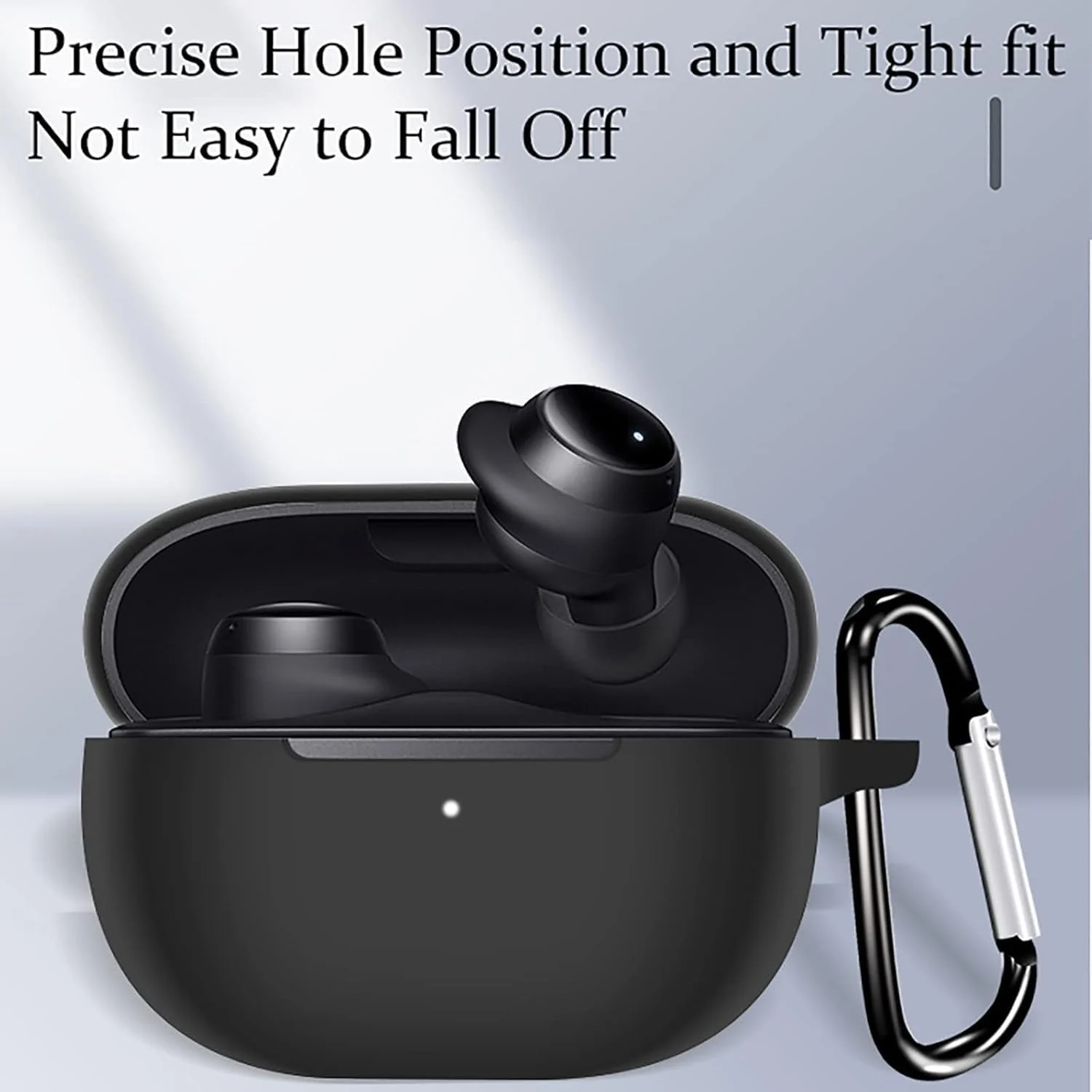DL3 Mobilak Silicone Cover Case Compatible with Xiaomi Redmi buds 6 Lite Portable Protective Case Cover With Keychain For Xiaomi Redmi buds 6 Lite - Black