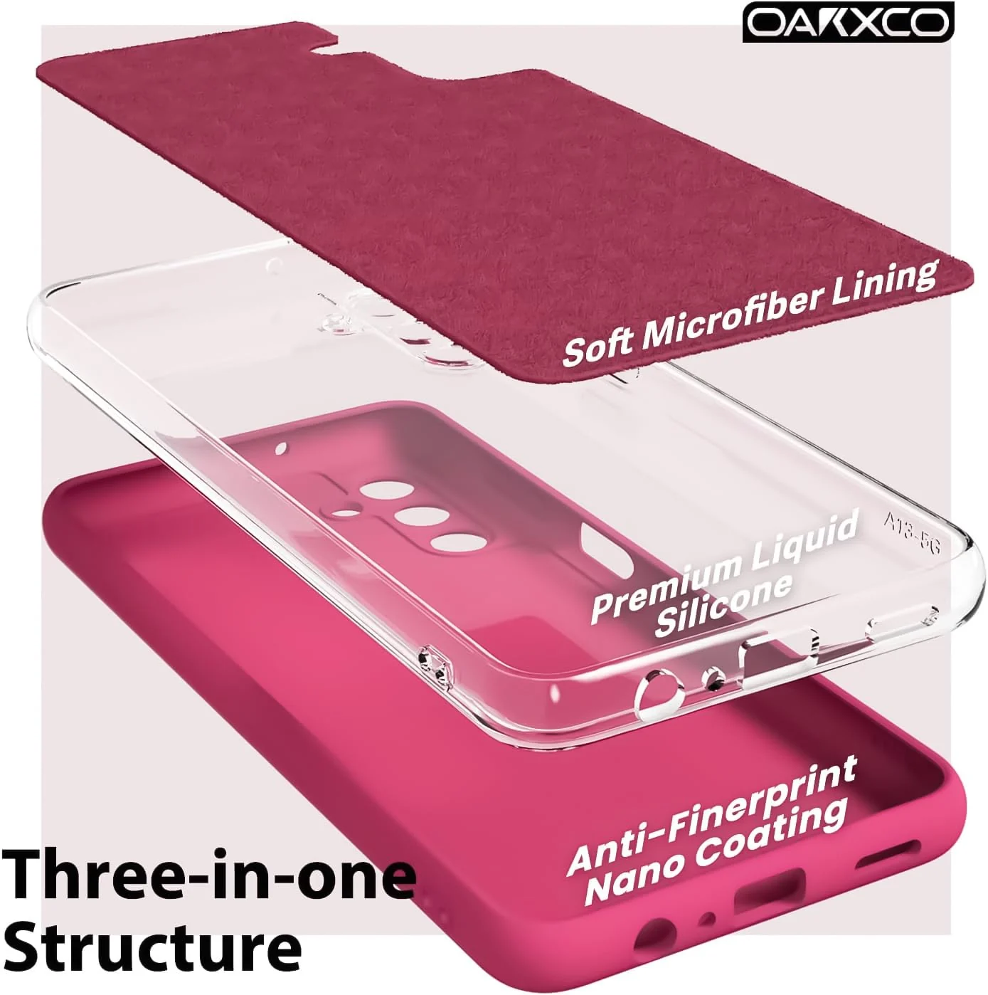 DL3 Mobilak Soft Silicone Protective Case for Samsung Galaxy A15 with Microfiber Lining and Shockproof Design - Hot Pink