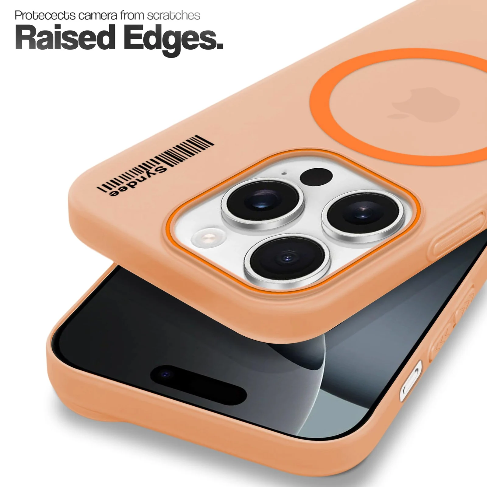 DL3 Mobilak Case Back Cover for iPhone 11 Pro Max 6.5-Inch, Sleek Frosted Translucent Back Only Compatible with Wireless Magnetic Accessories | Anti-Scratch Shockproof Phone Case - Orange