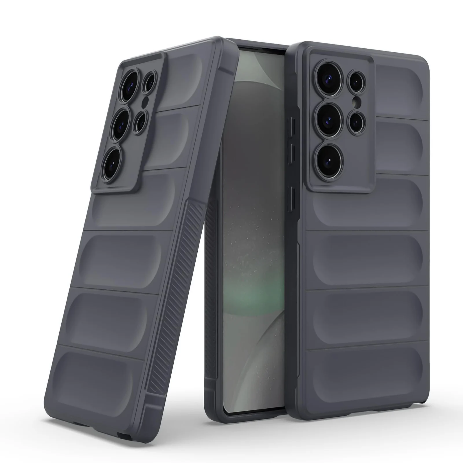 DL3 Mobilak Flexible Silicone and TPU Protective Case with Camera Protection for Samsung Galaxy S25 Ultra - Dark Gray