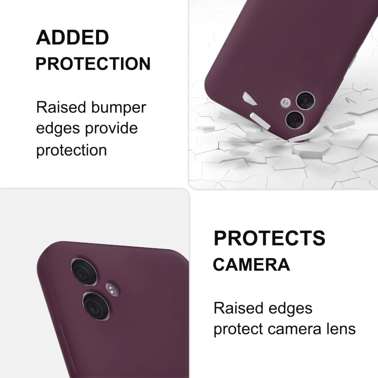 DL3 Mobilak Soft Silicone Protective Case for Samsung Galaxy A04e with Microfiber Lining and Shockproof Design - Wine Red