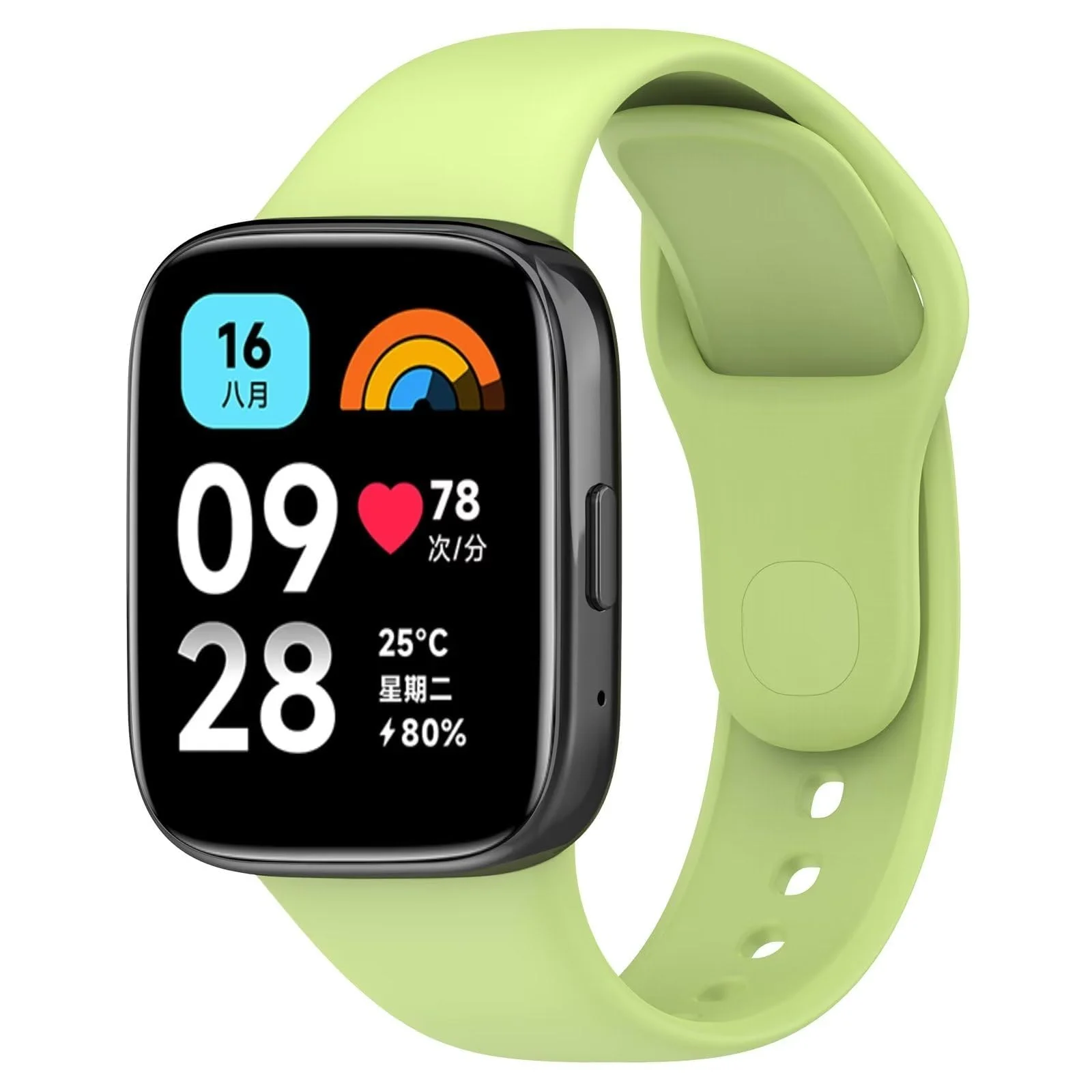 DL3 Mobilak Strap Silicone Compatible With Xiaomi Redmi Watch 3 Active/Redmi Watch 3 Lite, Sport Silicone Watch Band Wrist Strap, Bracelet Wristband Wrist Strap - Lime