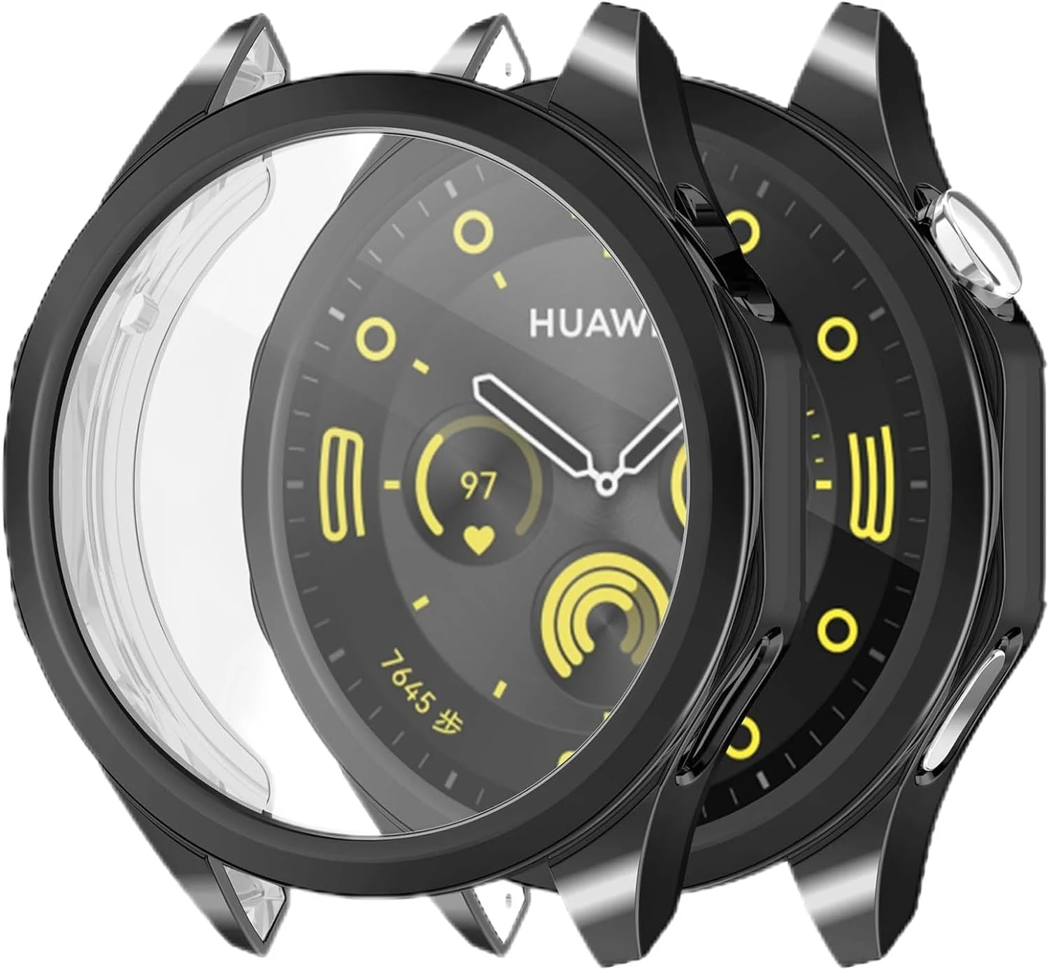DL3 Mobilak Case Compatible with Huawei Watch GT4 46MM Case All-Around Screen Protector Watch Soft TPU Shockproof Cover Slim Guard Thin Bumper Shell Protector - Black