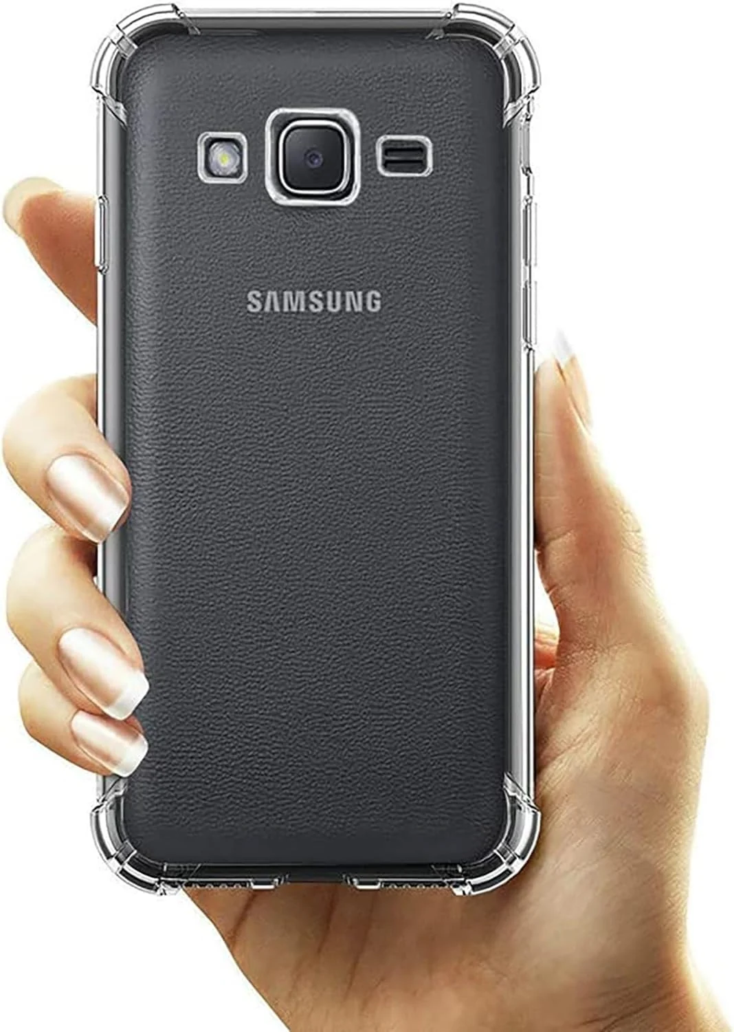 DL3 Mobilak Case Compatible with Samsung Galaxy J7/J7 Core/J700, Cover Silicone TPU Gorilla Anti-shock Protector Camera Shockproof Corners - Clear